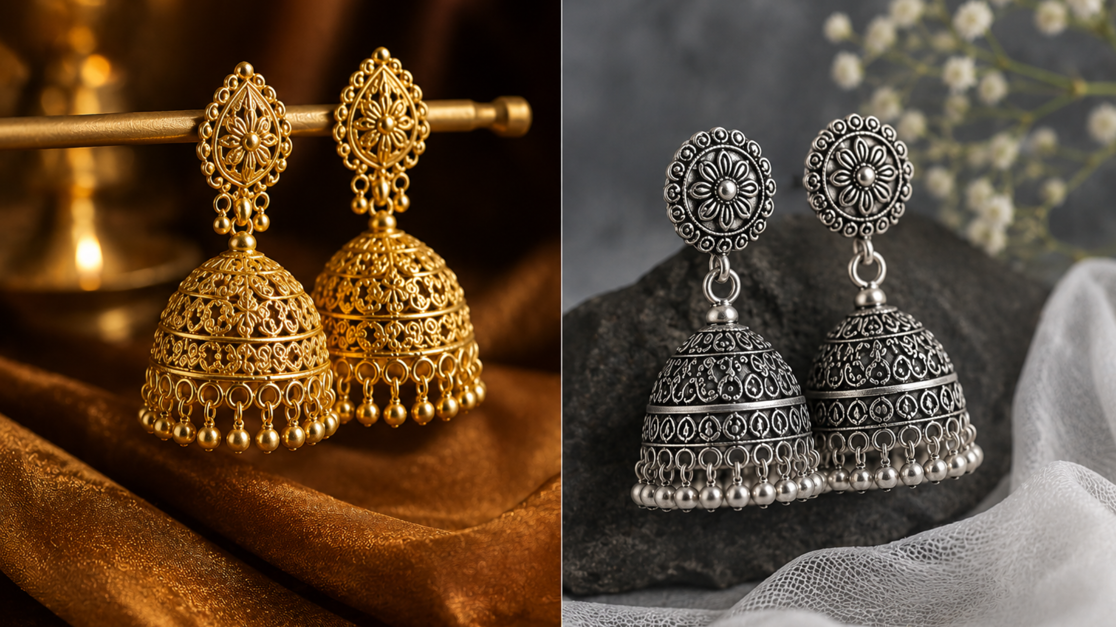 Gold Jhumkas vs Silver Jhumkas — Which One Should You Buy?
