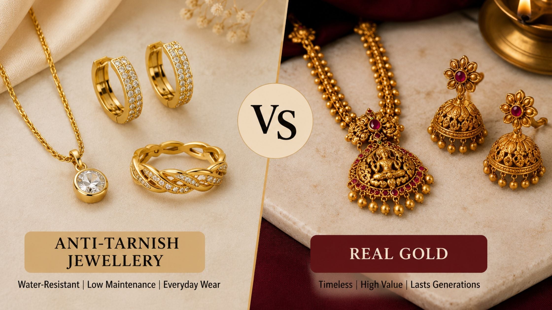 Anti-Tarnish Jewellery vs Real Gold