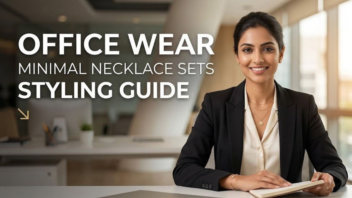 Minimal necklace sets for office wear styled with a black blazer