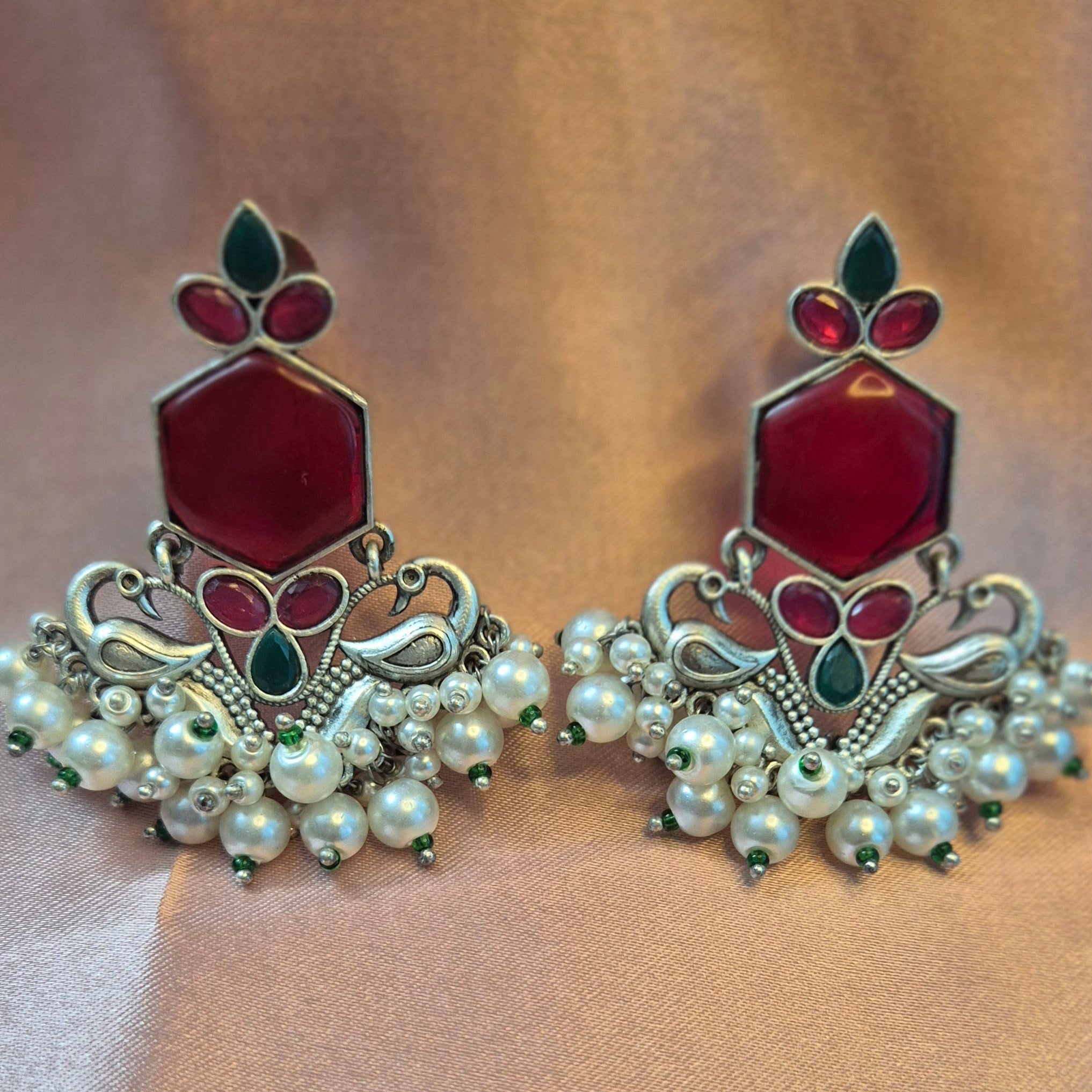 Royal Peacock Pearl Chandbali Earring