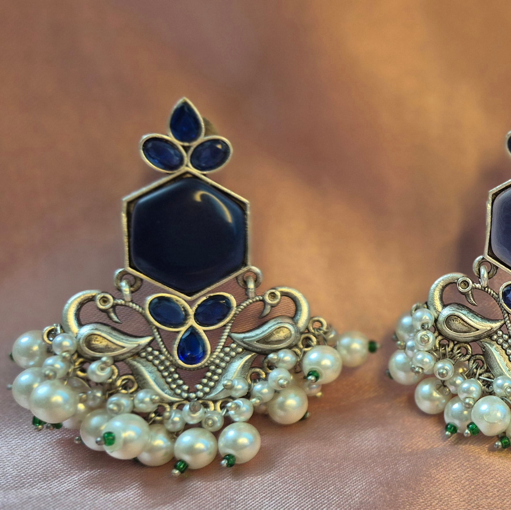 Royal Peacock Pearl Chandbali Earring