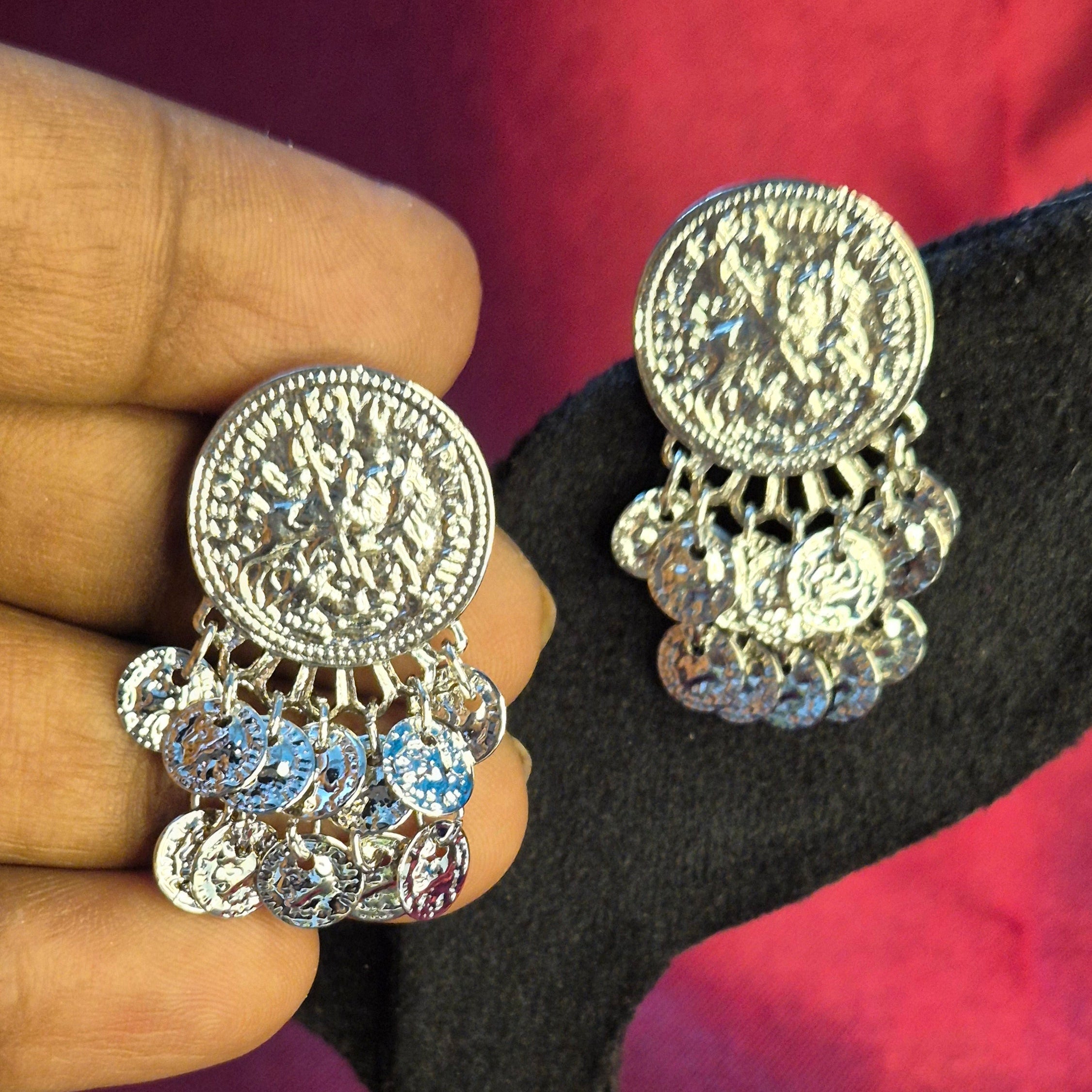 Trendy Star Charm Dangling  Earrings with Layered Discs  Party Statement Jewelry