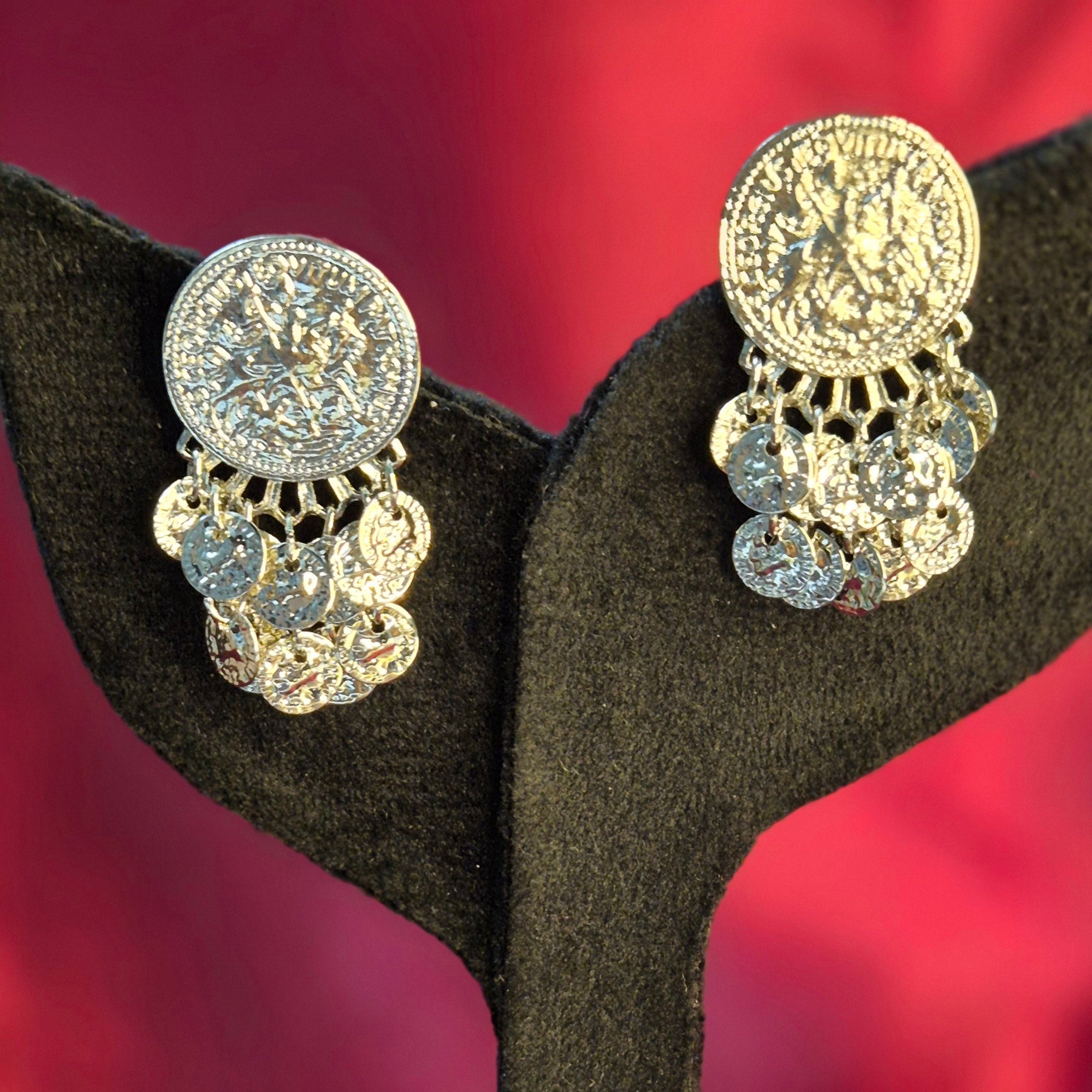 Trendy Star Charm Dangling  Earrings with Layered Discs  Party Statement Jewelry