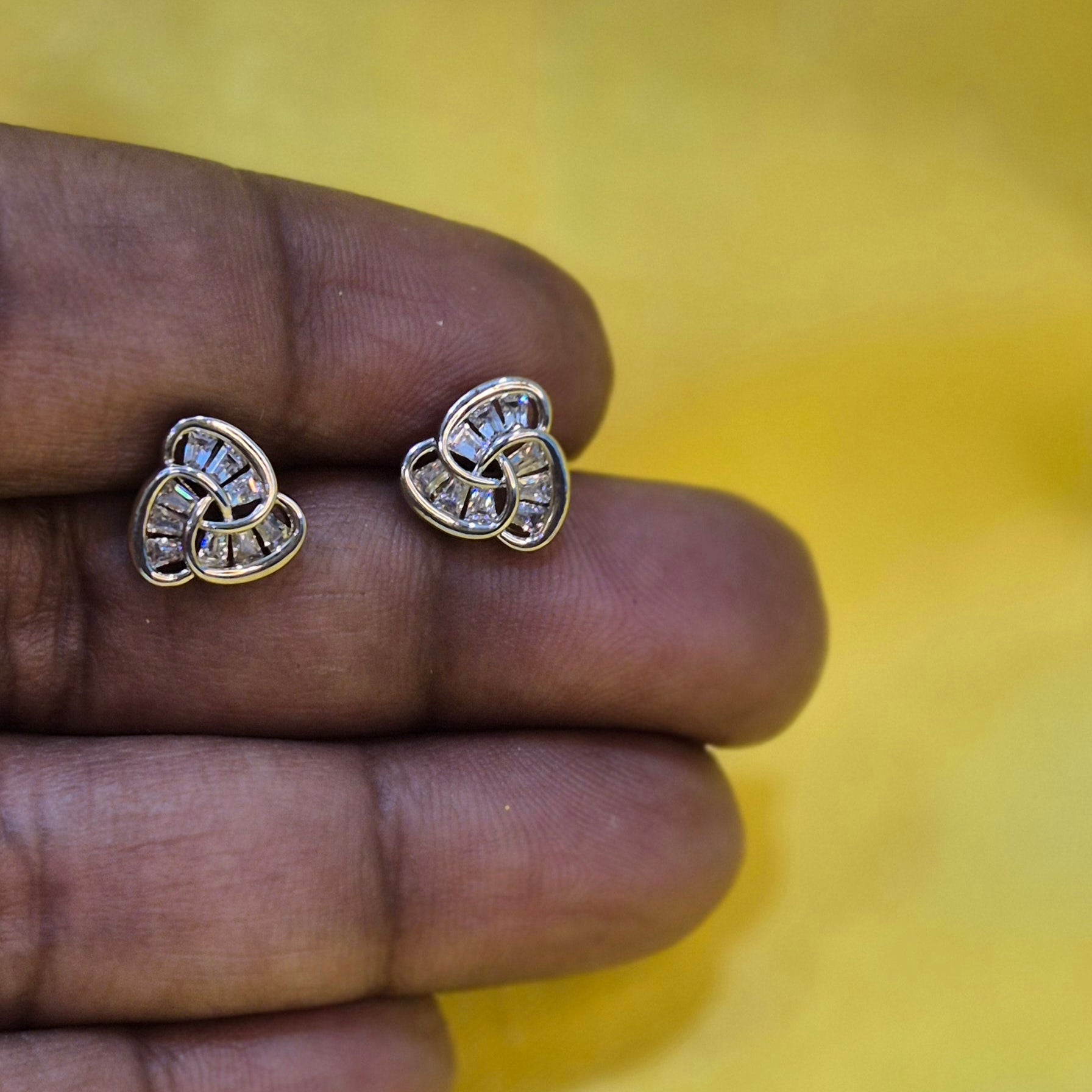 Elegant Interlocked Crystal Knot Stud Earrings