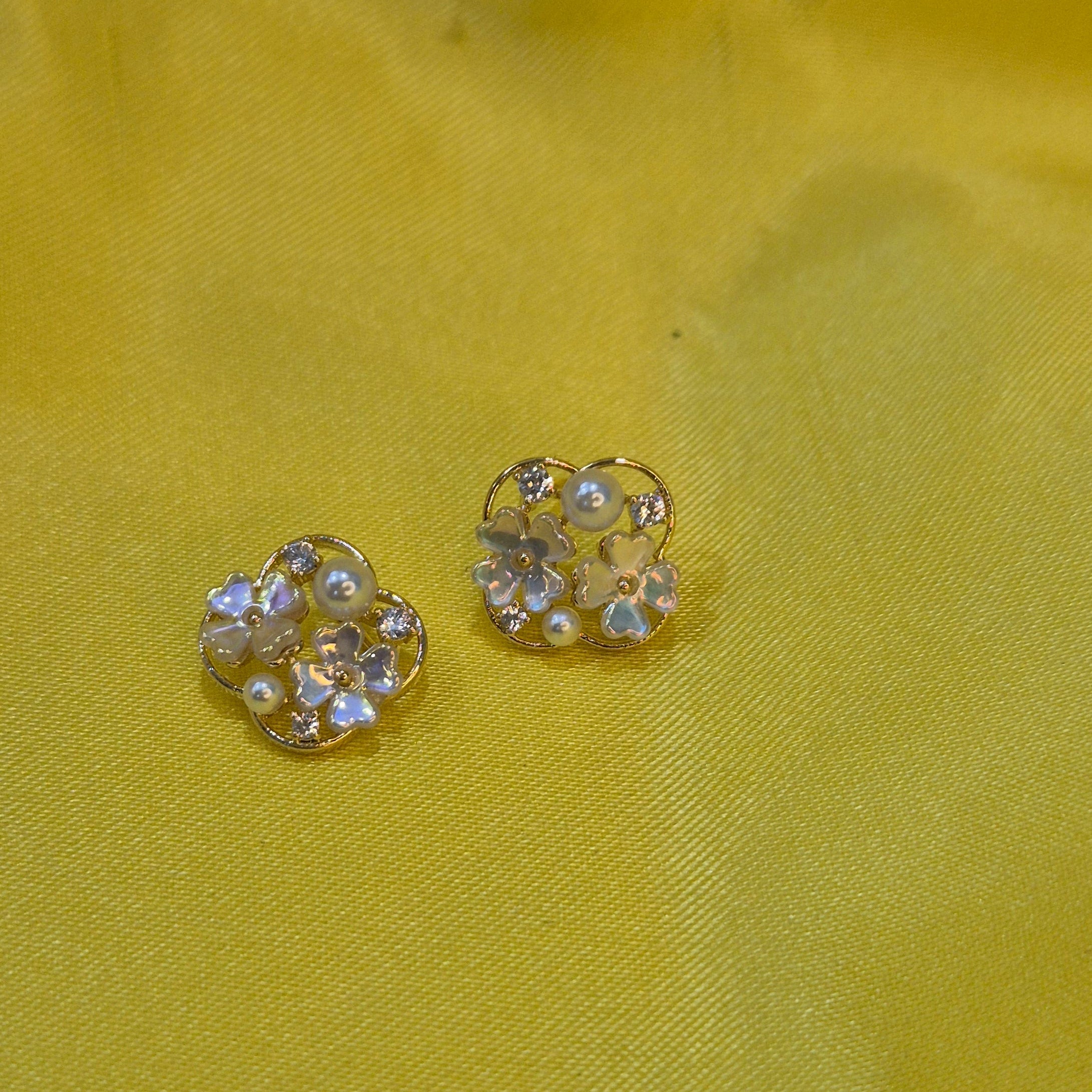 Blossom Pearl Floral Stud Earrings