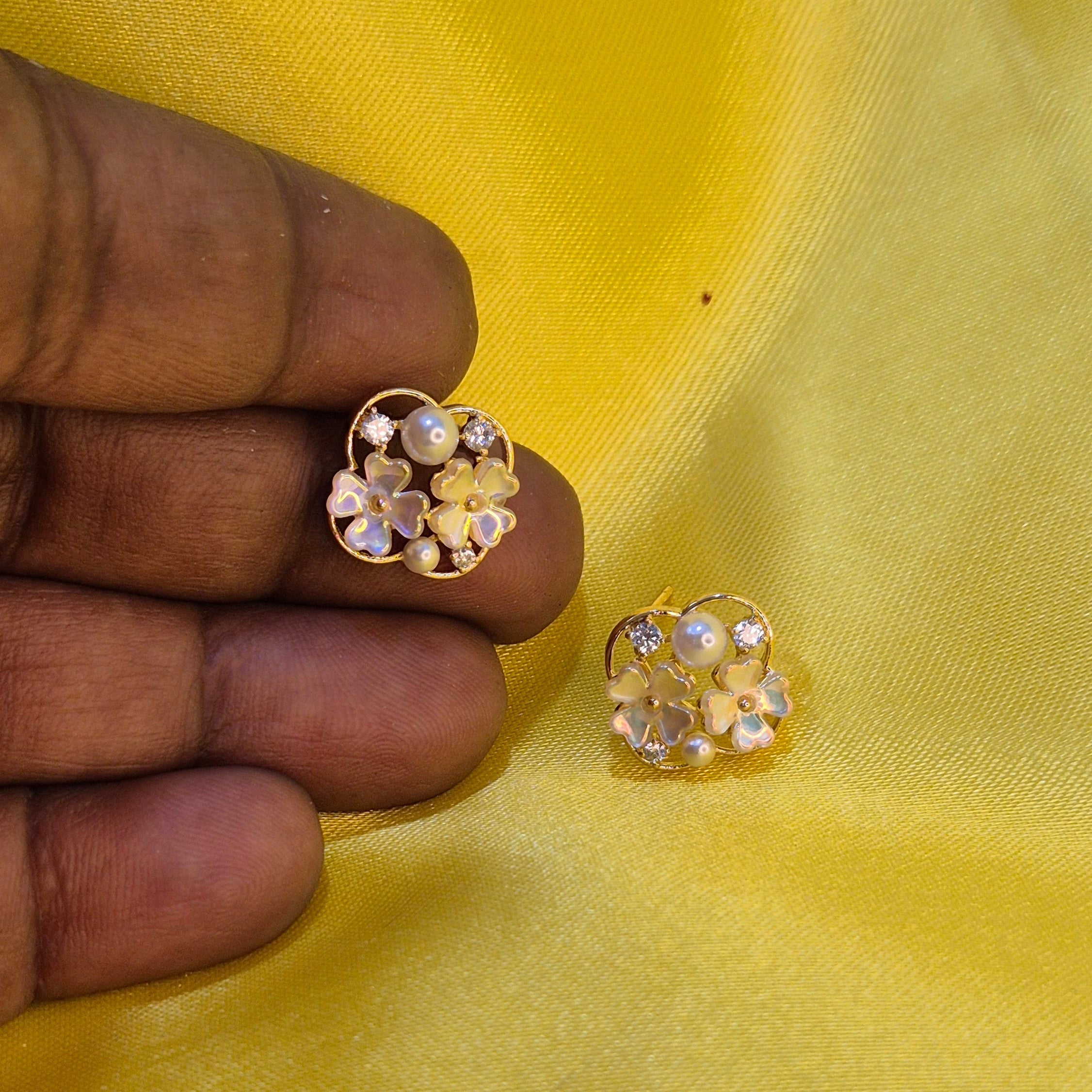 Blossom Pearl Floral Stud Earrings