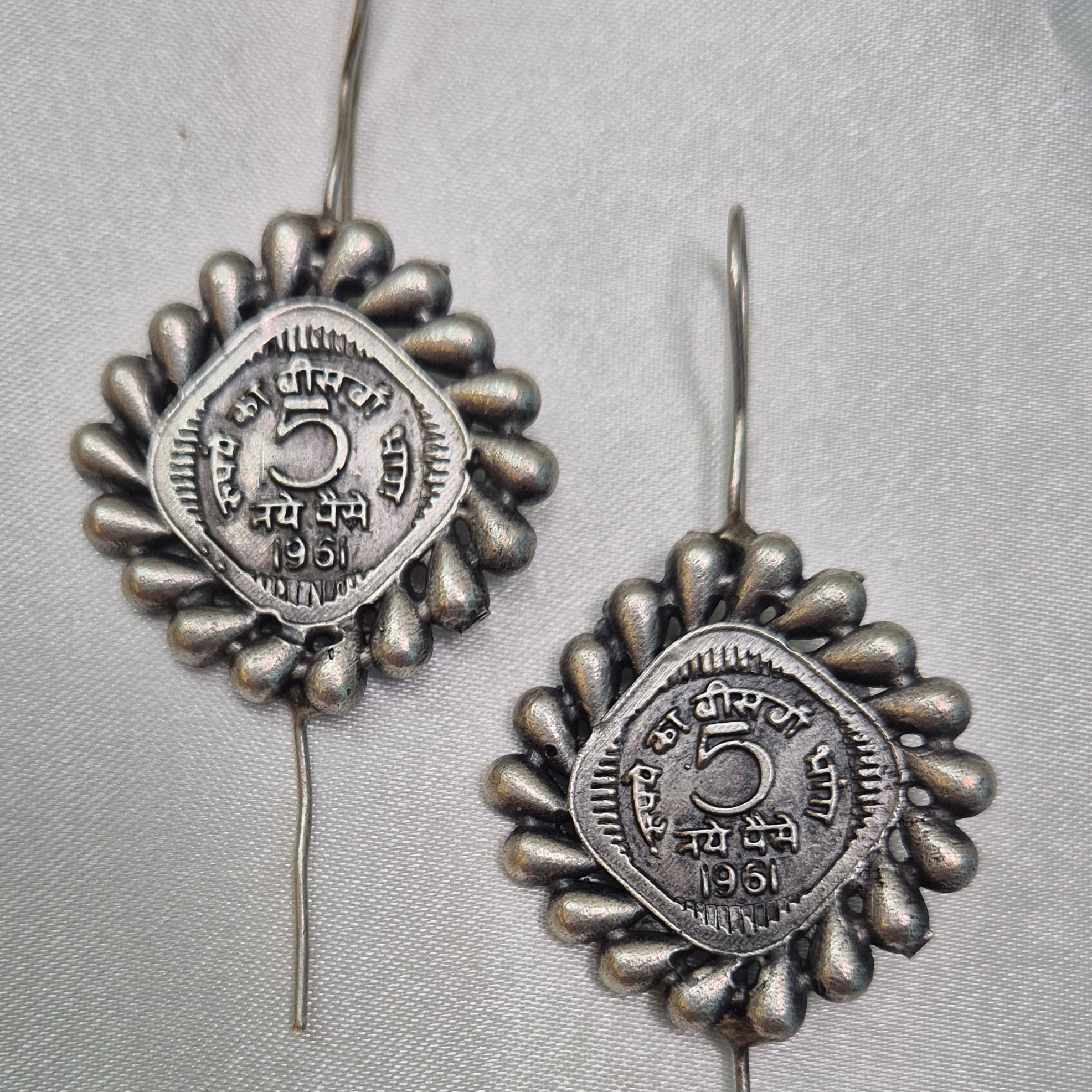 Oxidised Vintage Coin Earrings – Retro, Quirky & Timeless
