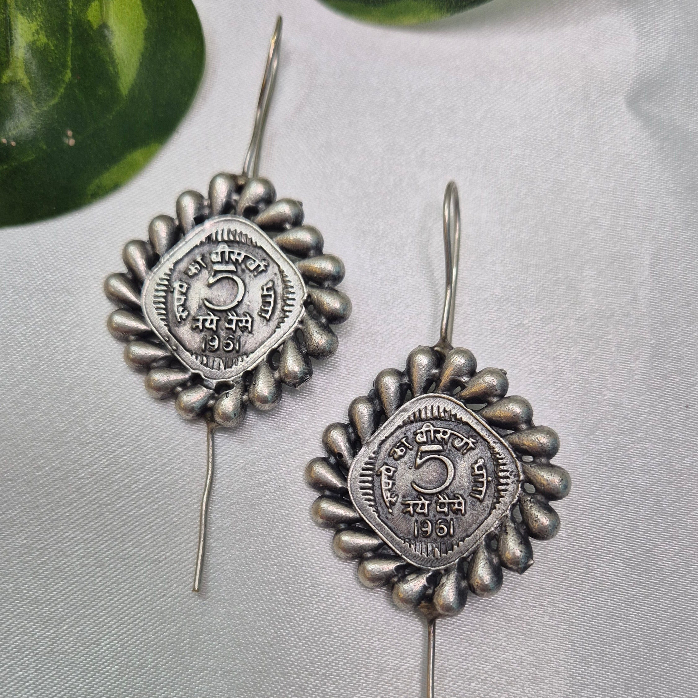 Oxidised Vintage Coin Earrings – Retro, Quirky & Timeless
