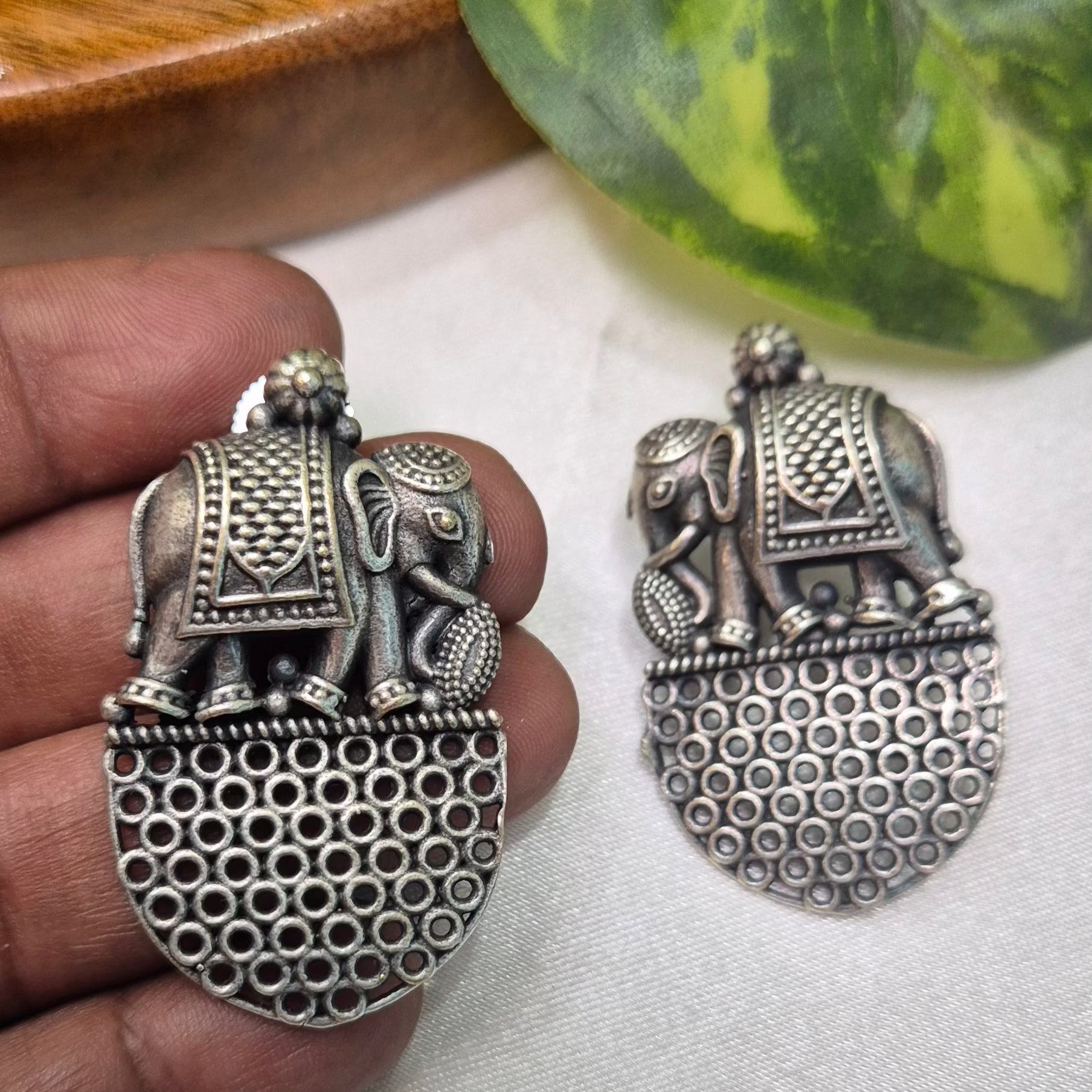 Oxidised Elephant Motif Earrings – Royal, Traditional & Handcrafted