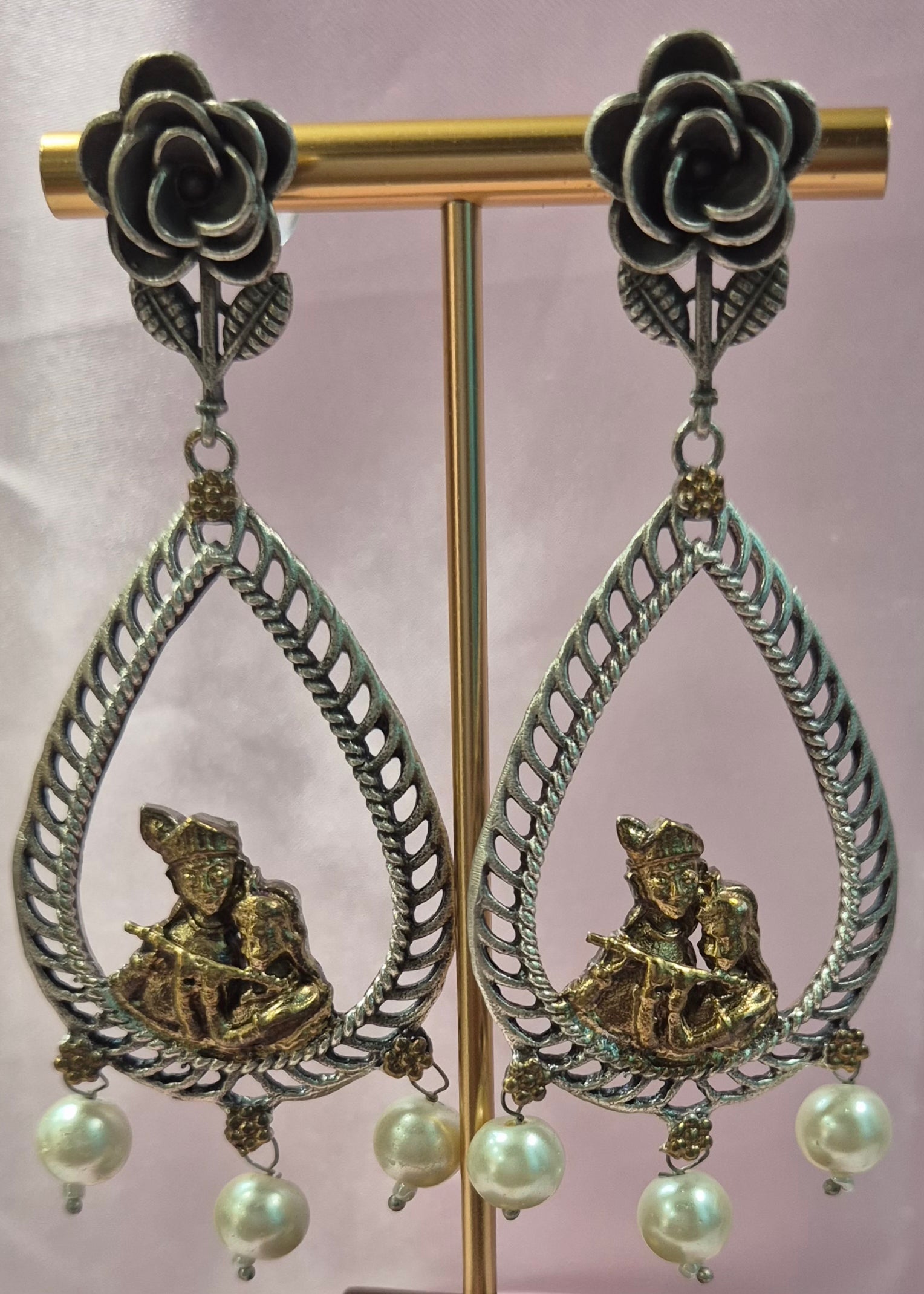 Radha Krishna dual tone dangler
