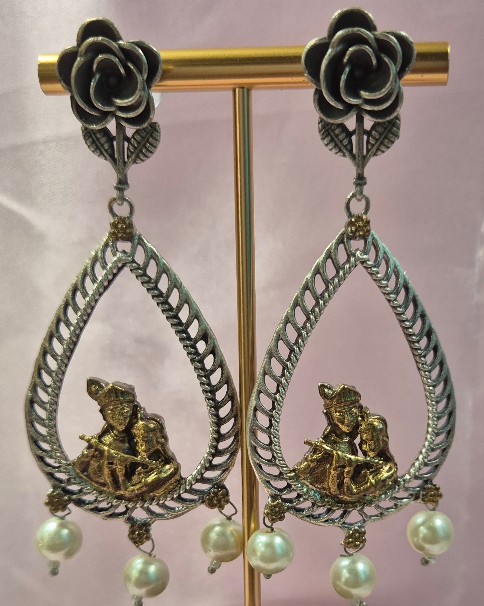 Radha Krishna dual tone dangler