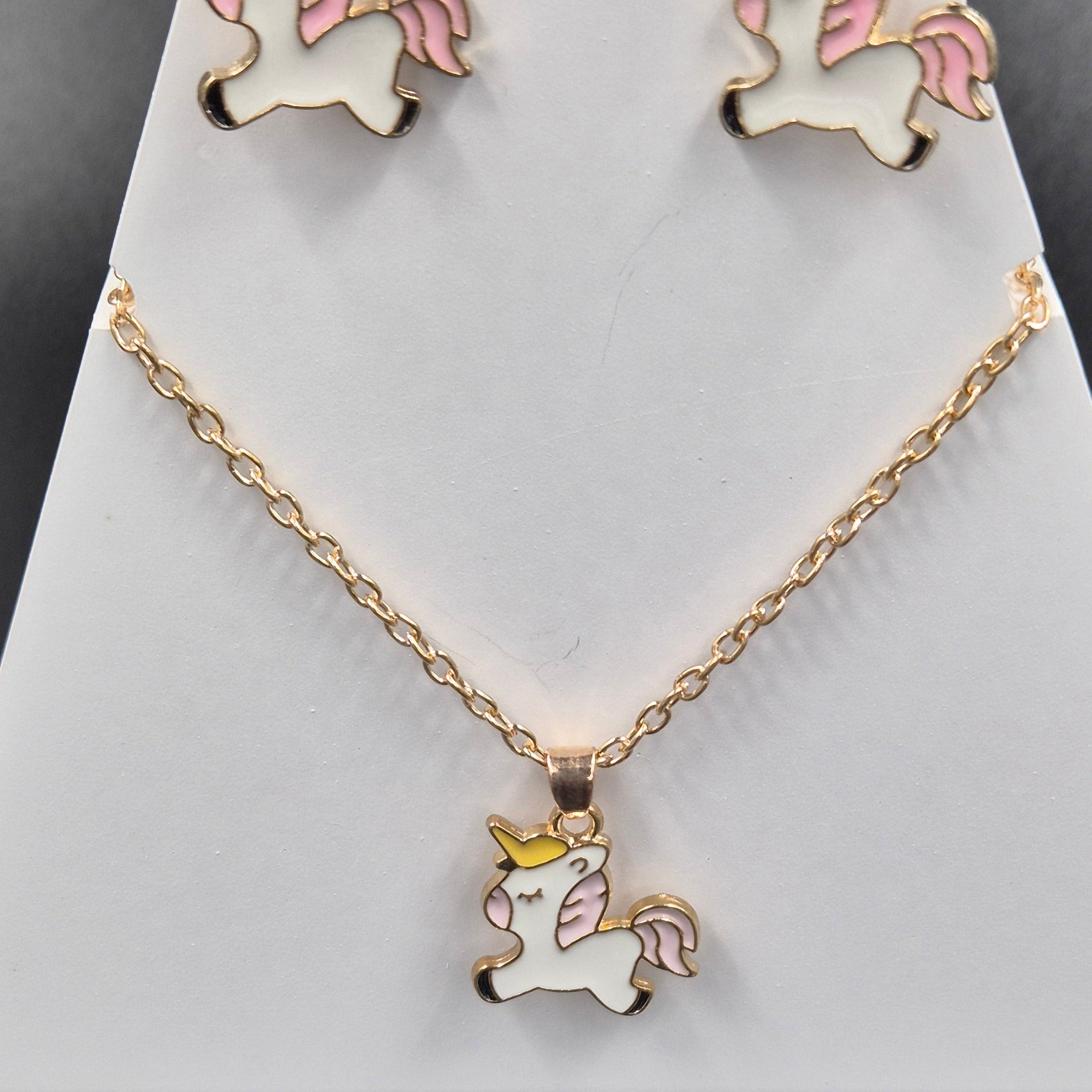 Unicorn themed pendant set
