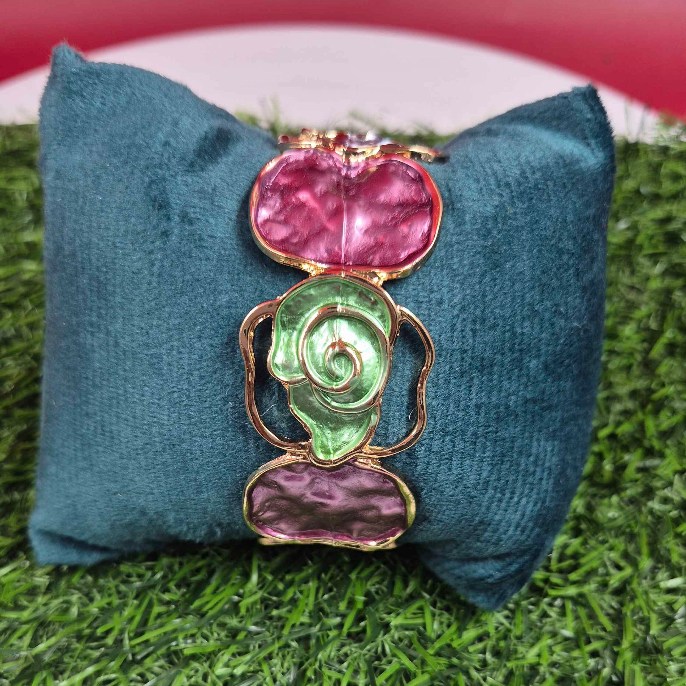 Abstract Multicolor  Statement Bracelet for Women | Contemporary Designer Cuff Bracelet