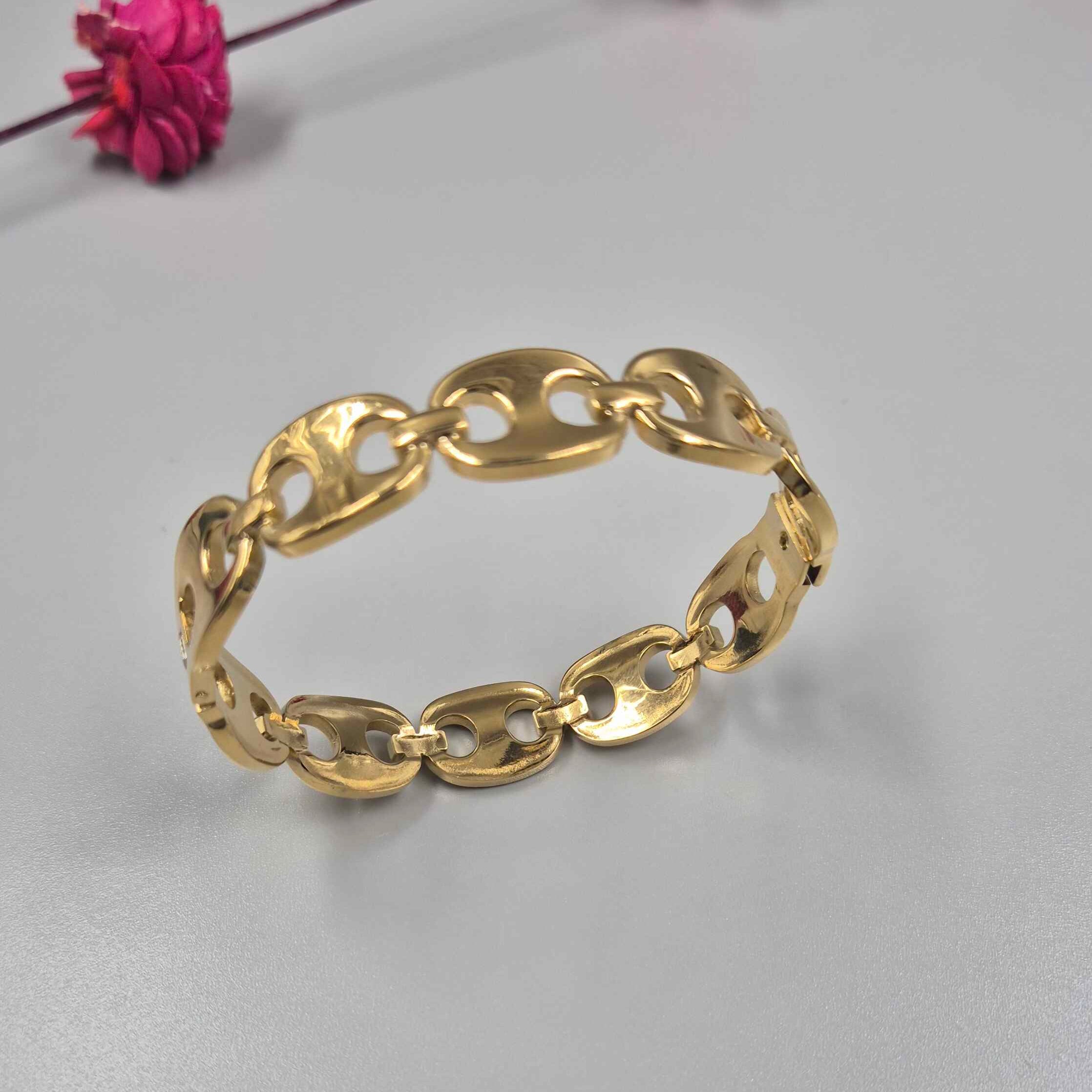 Chunky Gold Link Bracelet for Women | Bold Chain Design Statement Bracelet