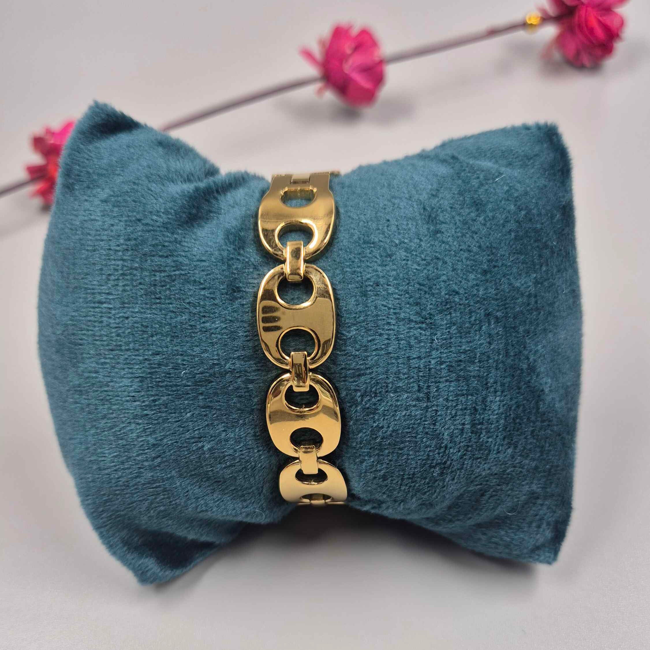 Chunky Gold Link Bracelet for Women | Bold Chain Design Statement Bracelet