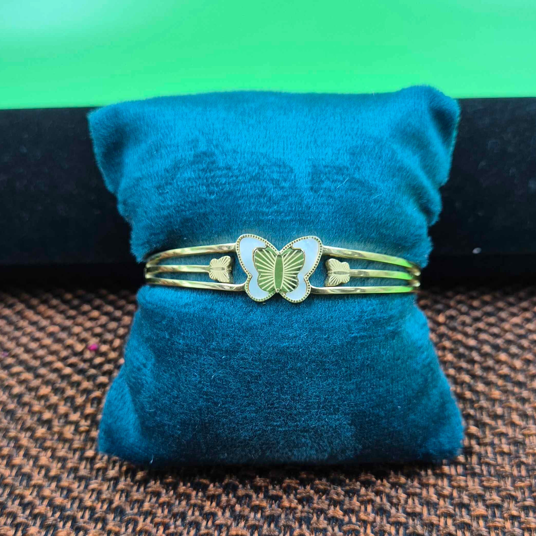 Elegant Butterfly Charm Gold Bracelet for Women | Minimalist Butterfly Kada Bangle
