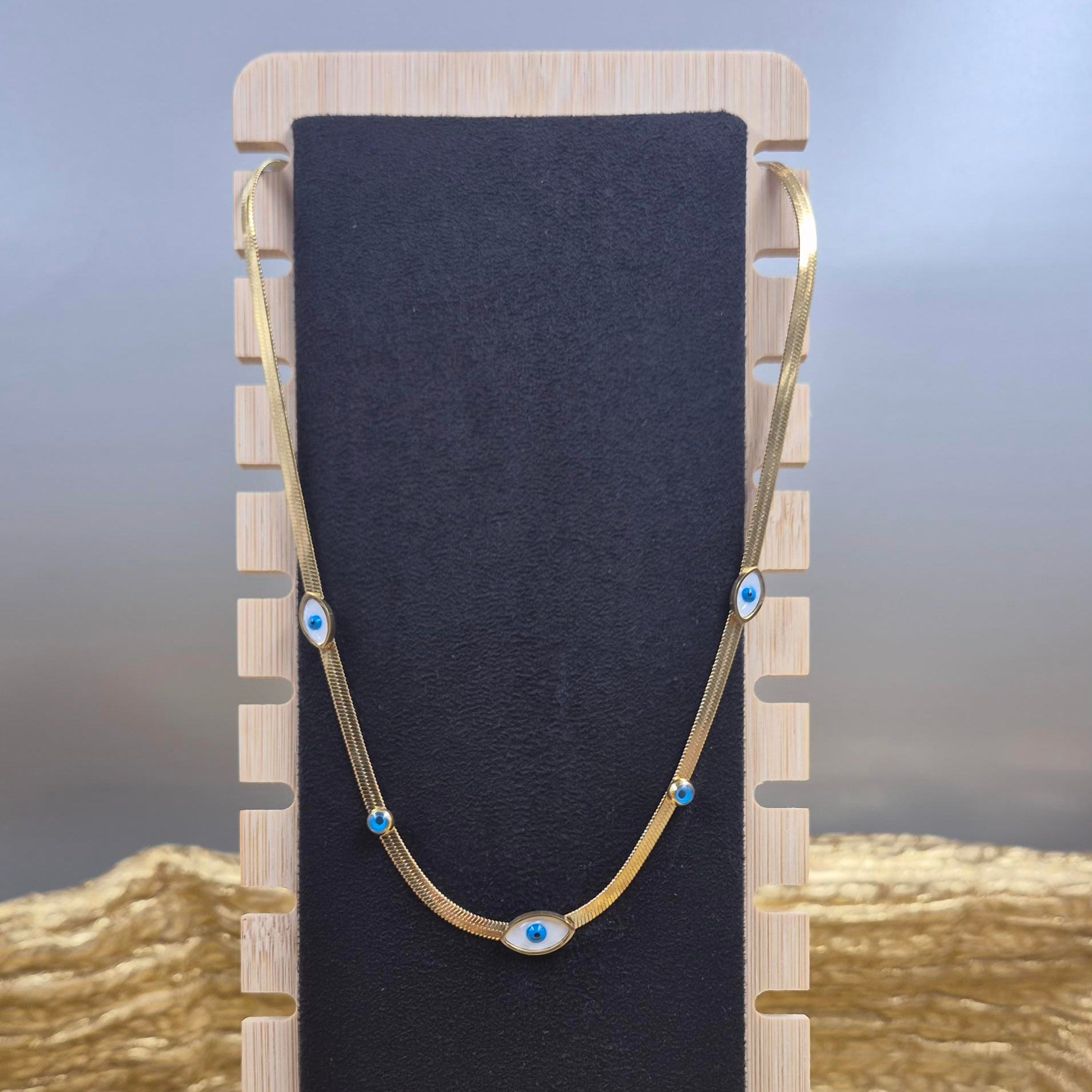 Evil Eye Snake Chain for Women | Gold-Tone Nazar Protection chain