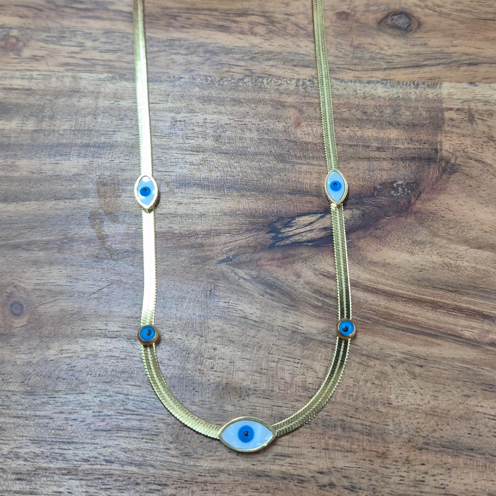 Evil Eye Snake Chain for Women | Gold-Tone Nazar Protection chain