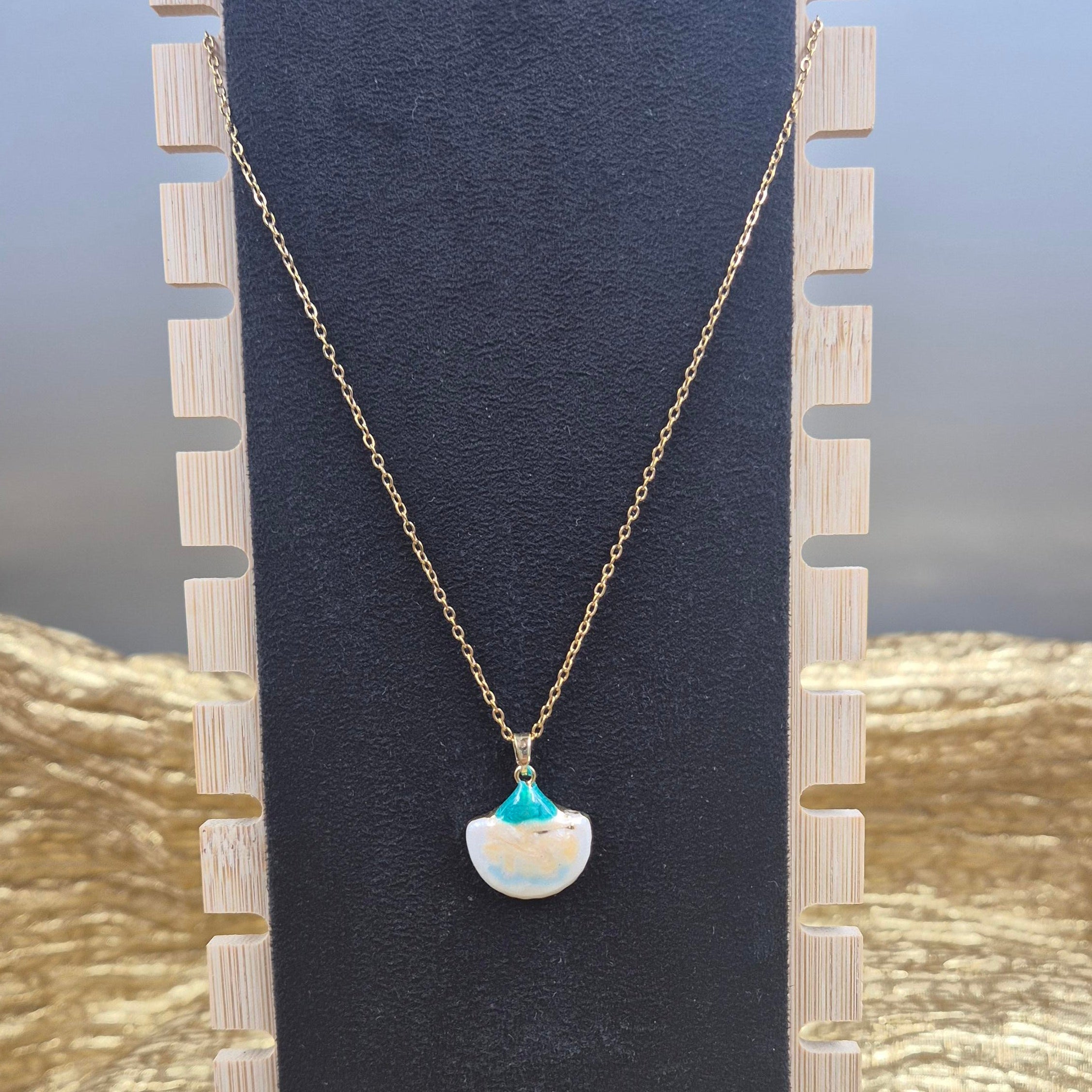 Cute Pearl Bowl Pendant chain for Women | Minimal Gold Chain Charm Necklace