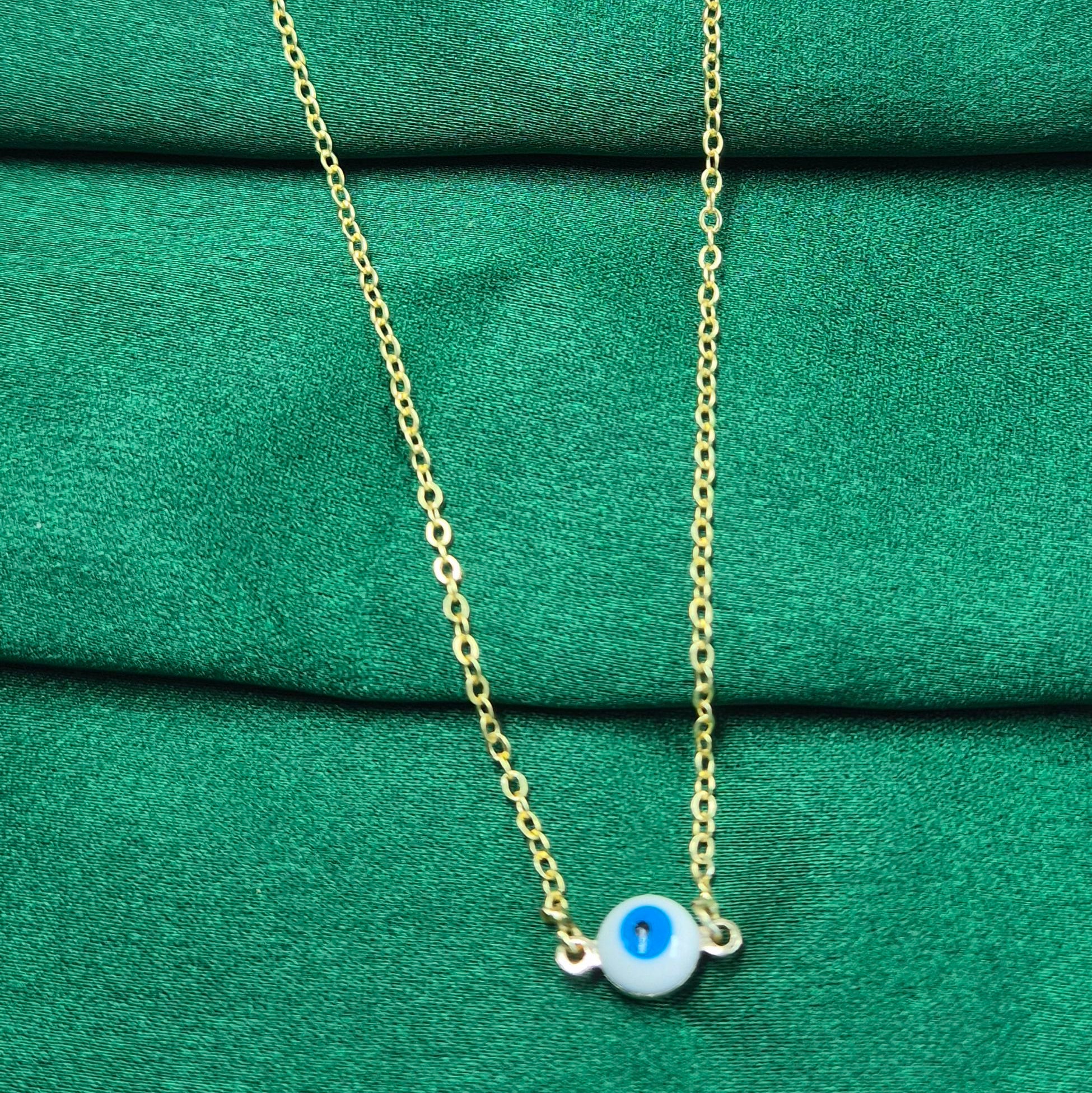 Minimal Evil Eye chain for Women | Gold-Tone Nazar Protection Chain