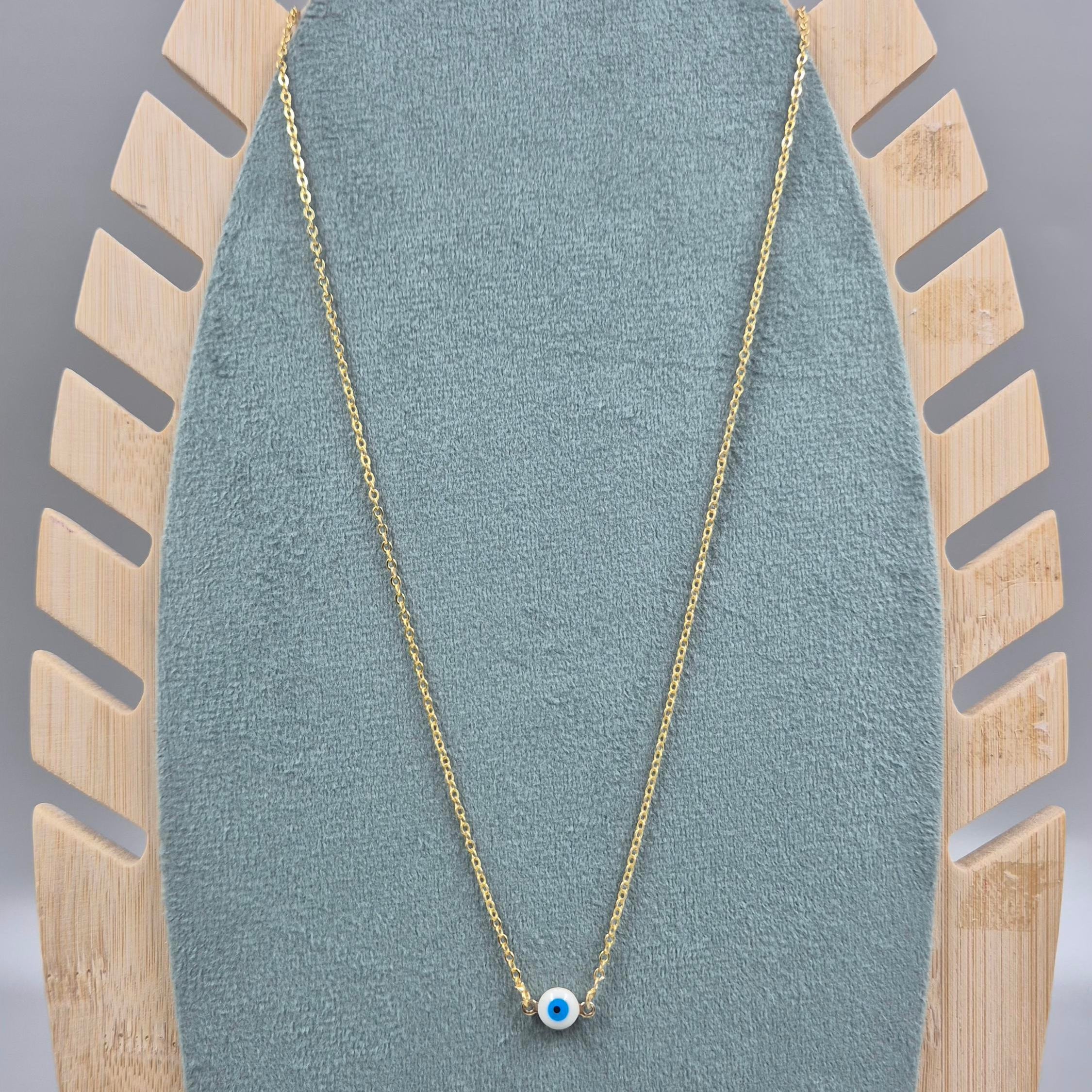 Minimal Evil Eye chain for Women | Gold-Tone Nazar Protection Chain