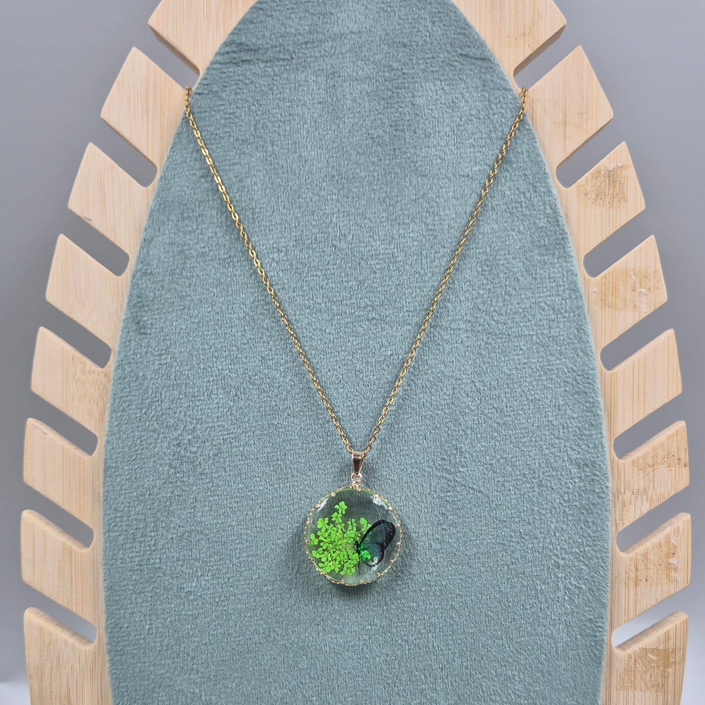 Butterfly Resin Pendant chain for Women | Nature-Inspired Botanical Charm Chain