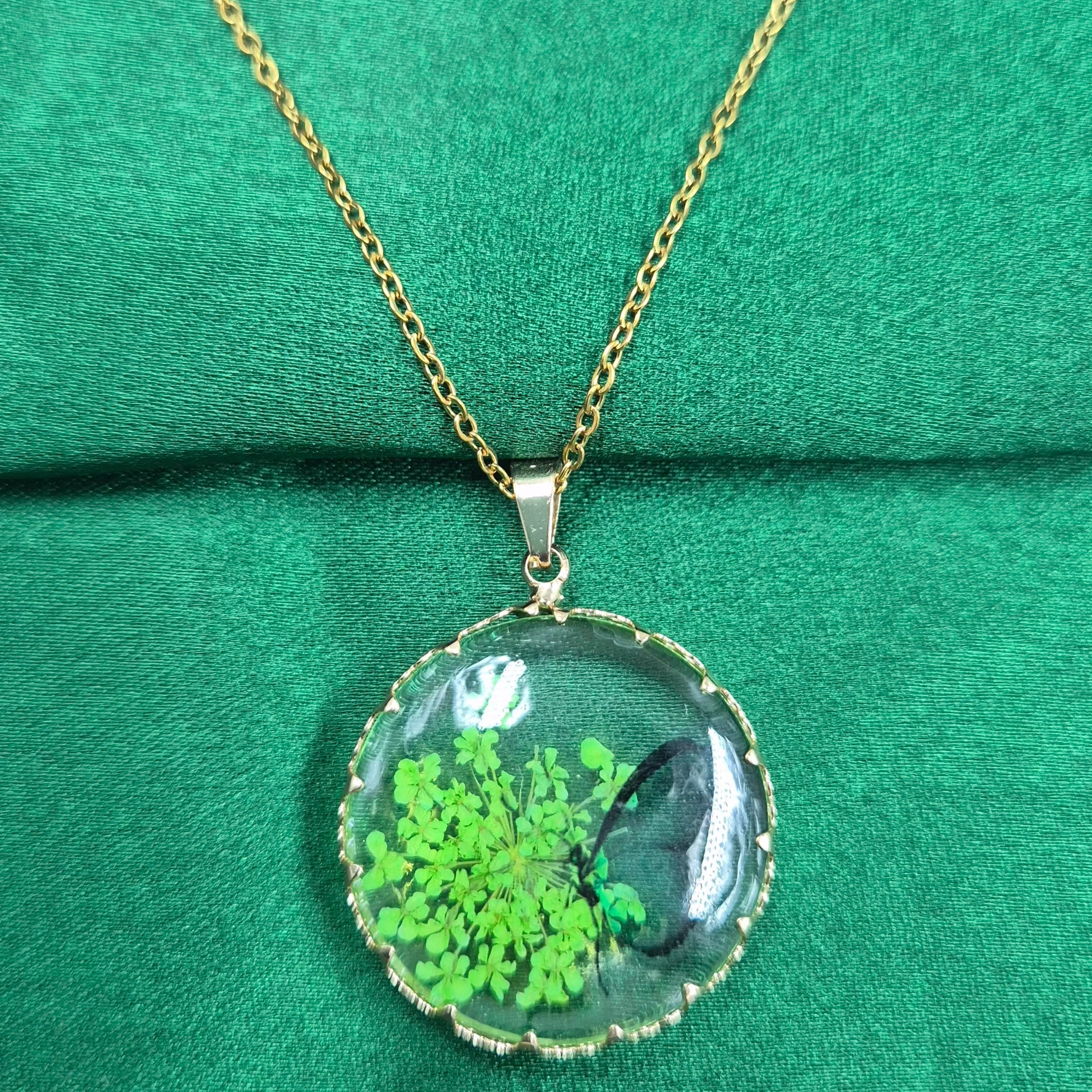 Butterfly Resin Pendant chain for Women | Nature-Inspired Botanical Charm Chain