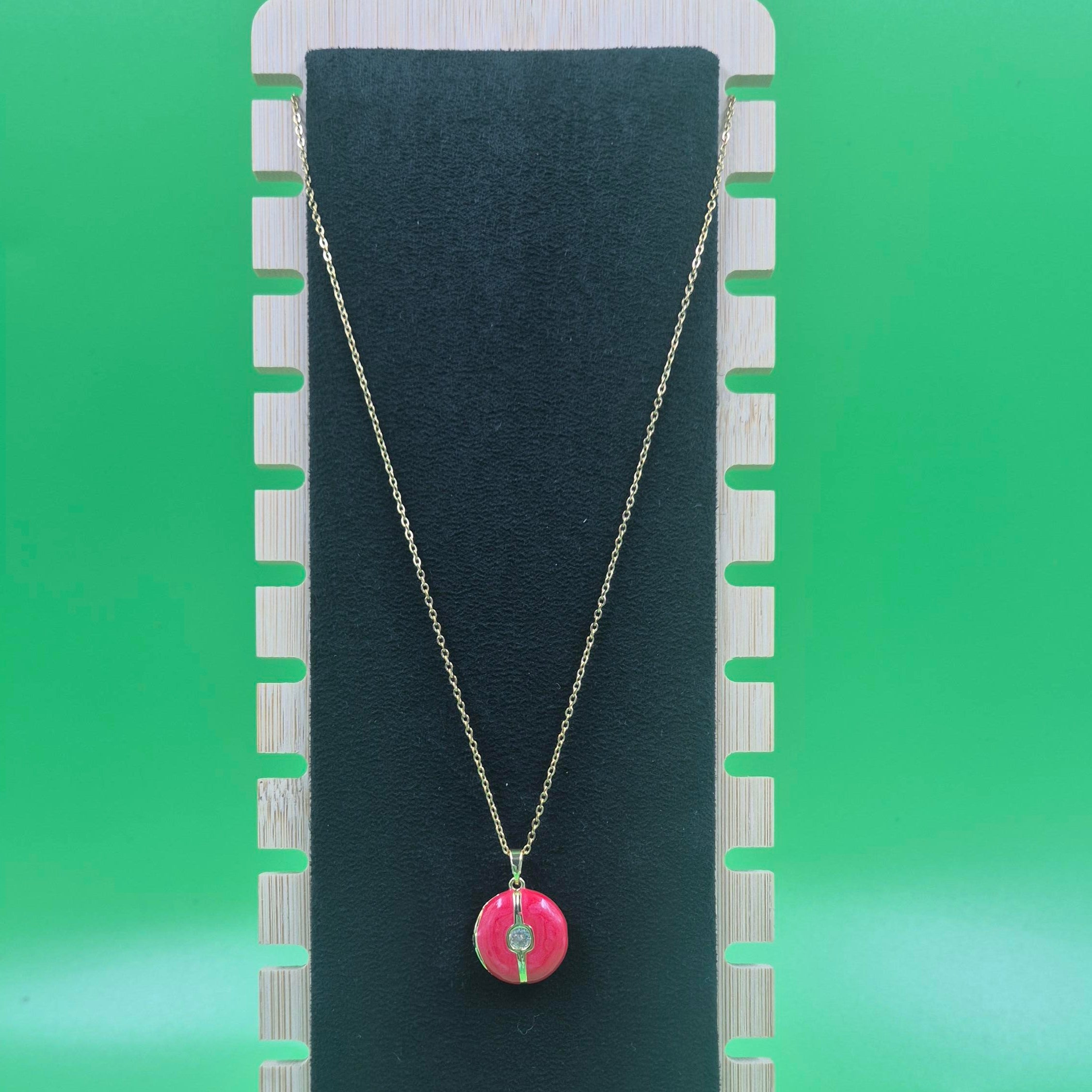 Elegant Red coral Pendant Chain for Women | Gold-Tone Minimal Necklace