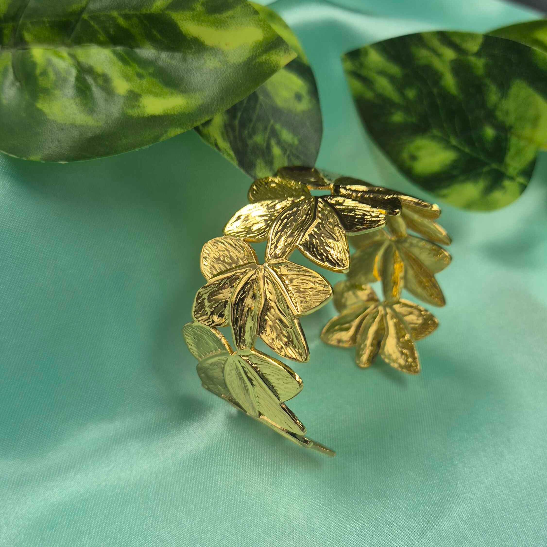 Golden Floral Statement  kada bangle bracelet for Women | Adjustable Elegant Party bracelet