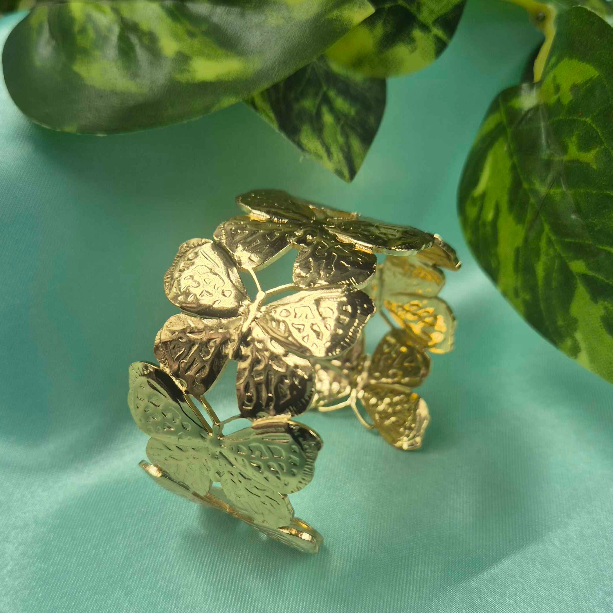 Elegant Butterfly Design Gold-Tone adjustable Kada Bangle for Women | Stylish Statement Bracelet
