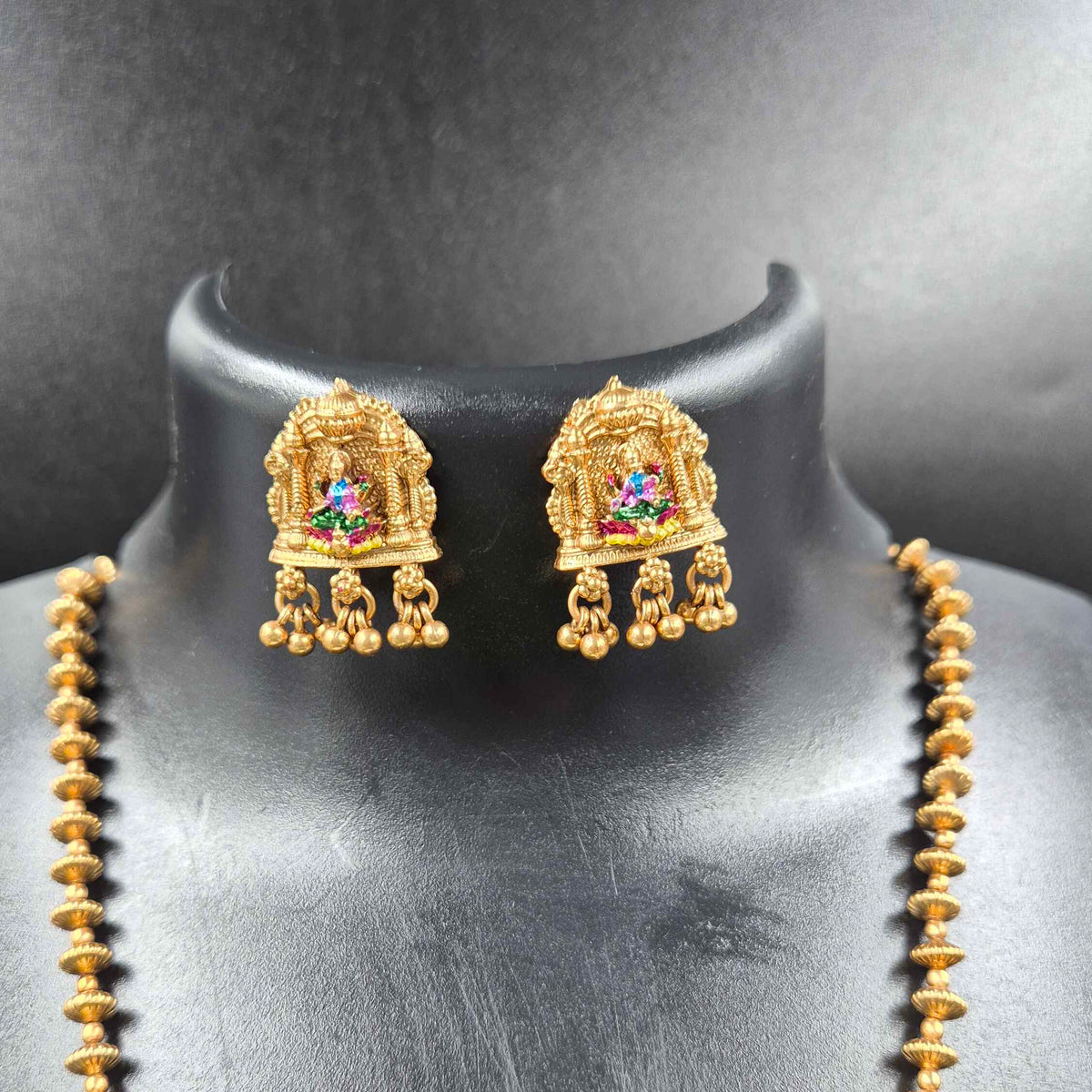 Lakshmi  pendant haram with ball chain