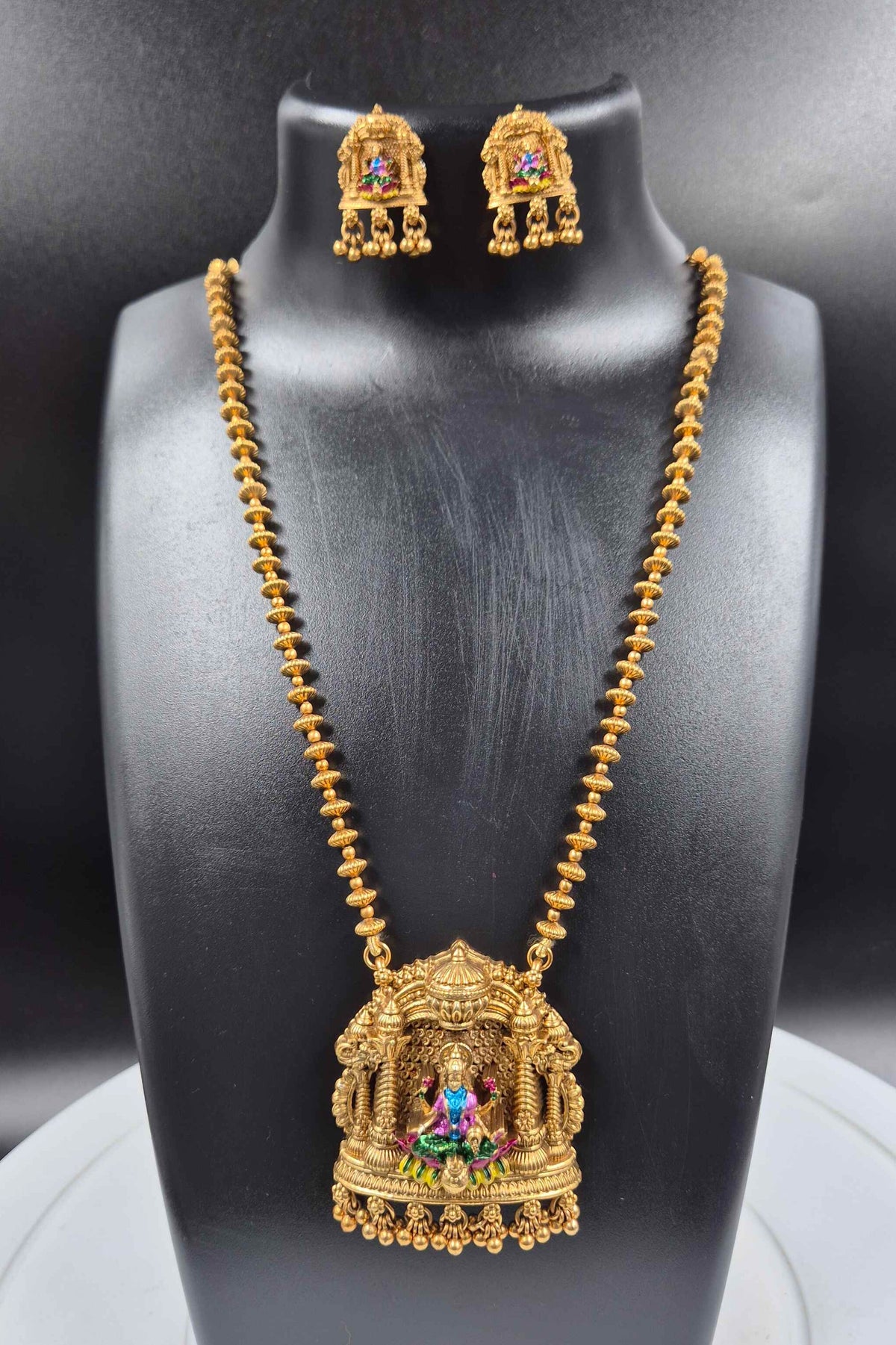 Lakshmi  pendant haram with ball chain