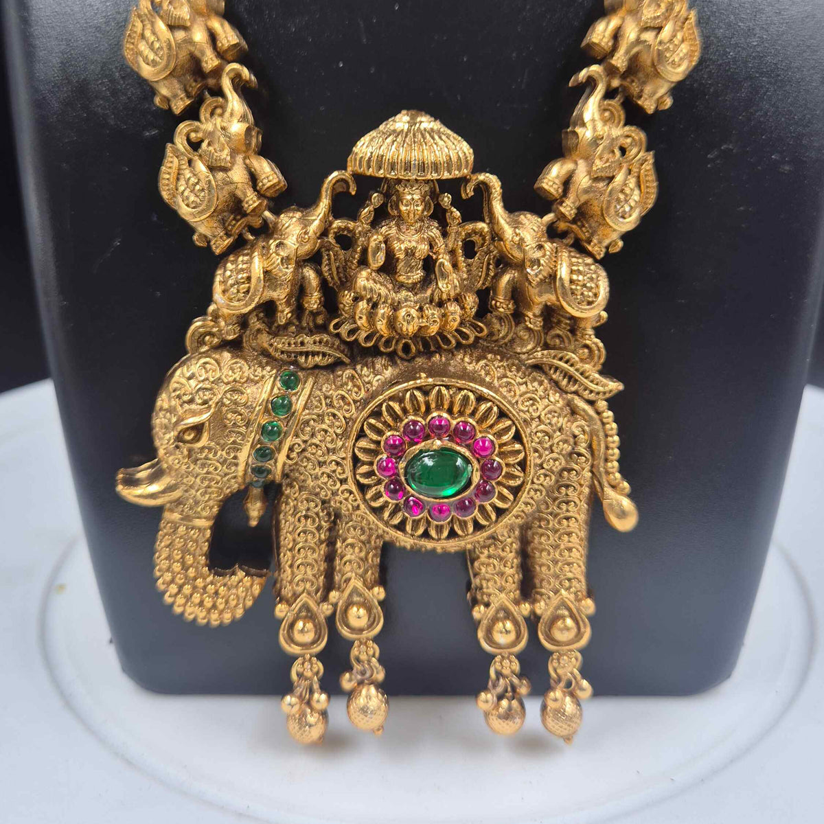 Lakshmi Elephant Temple Necklace Set/Bride and bridesmaid wear