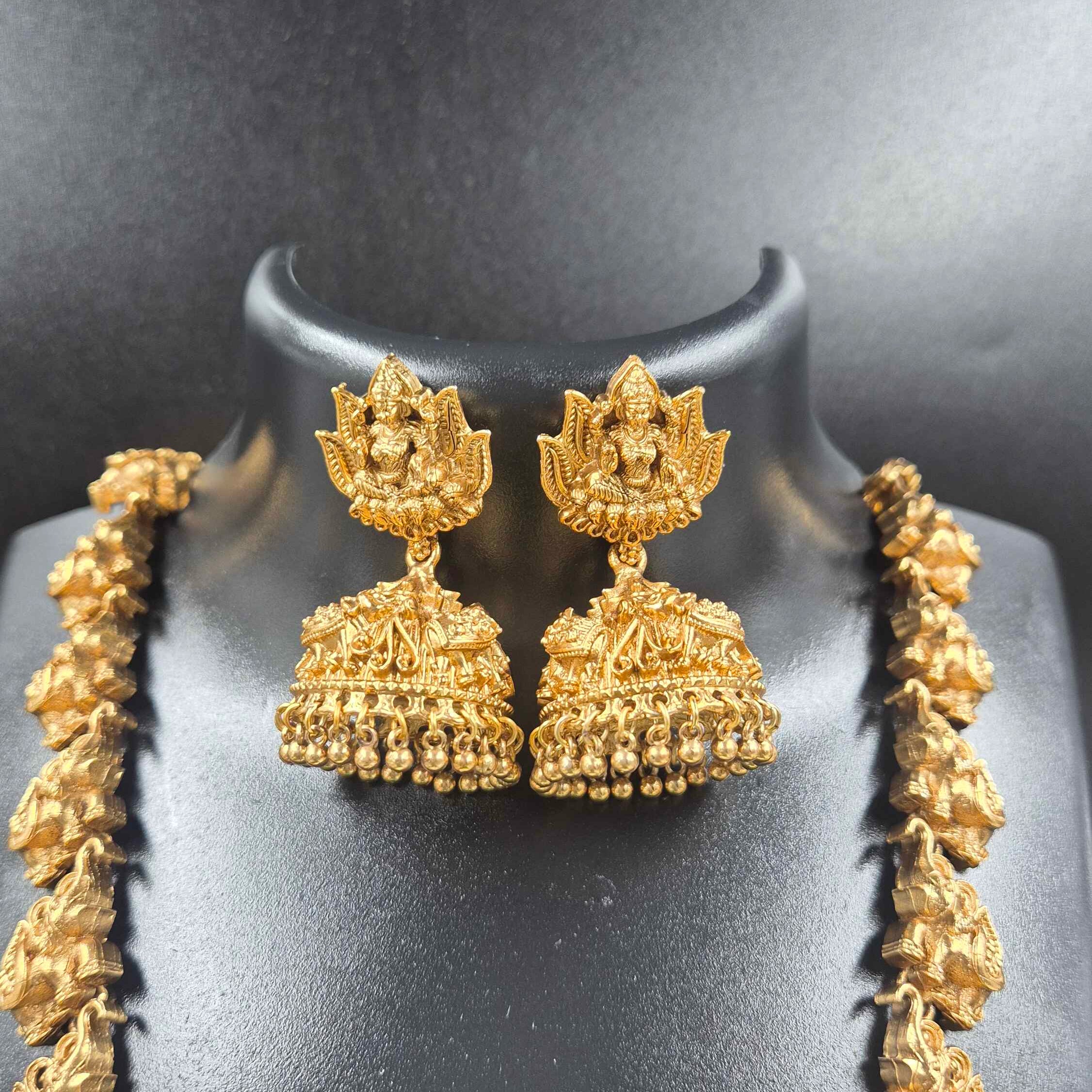 Lakshmi Elephant Temple Necklace Set/Bride and bridesmaid wear