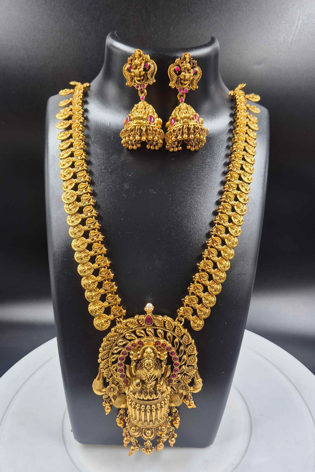 Lakshmi Kasu Mala Necklace Set | Temple Jewellery