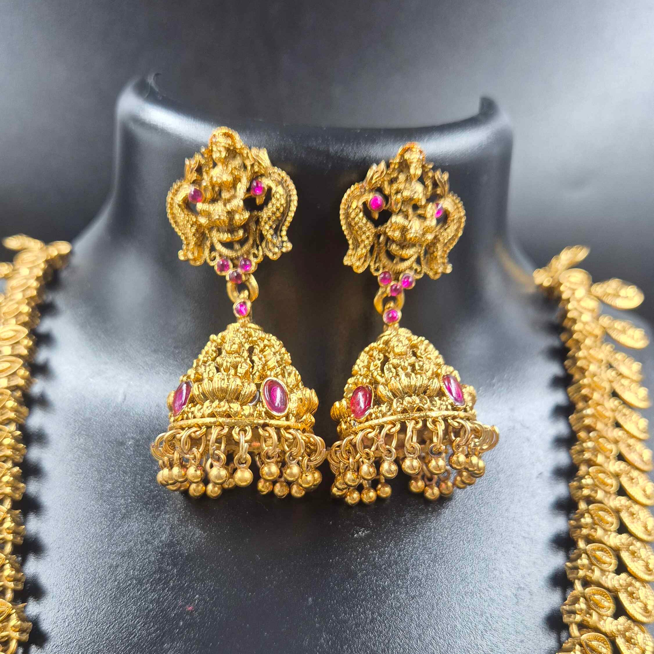 Lakshmi Kasu Mala Necklace Set | Temple Jewellery