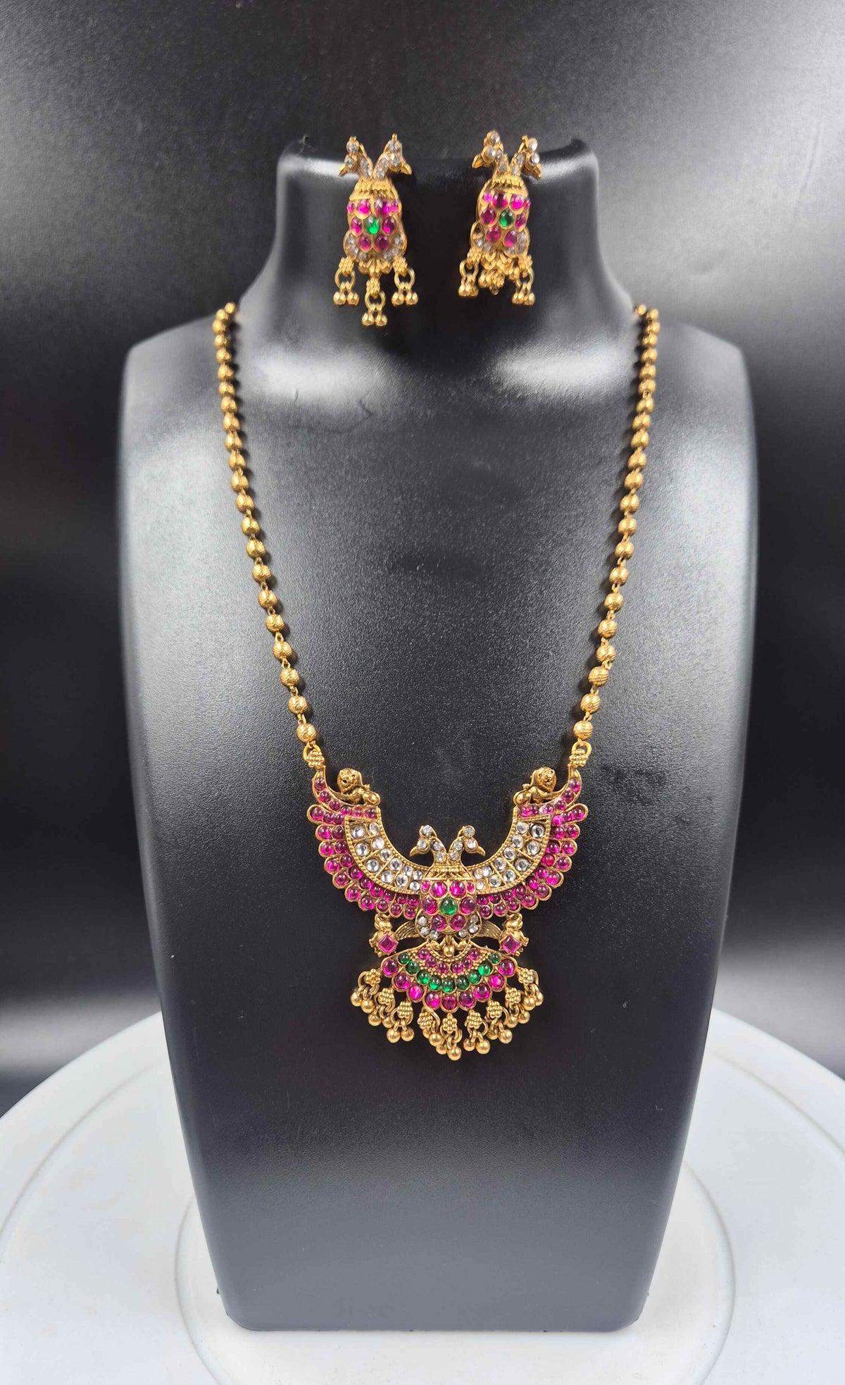 Double-Headed Garuda Necklace Set | Traditional Gold Finish Jewellery