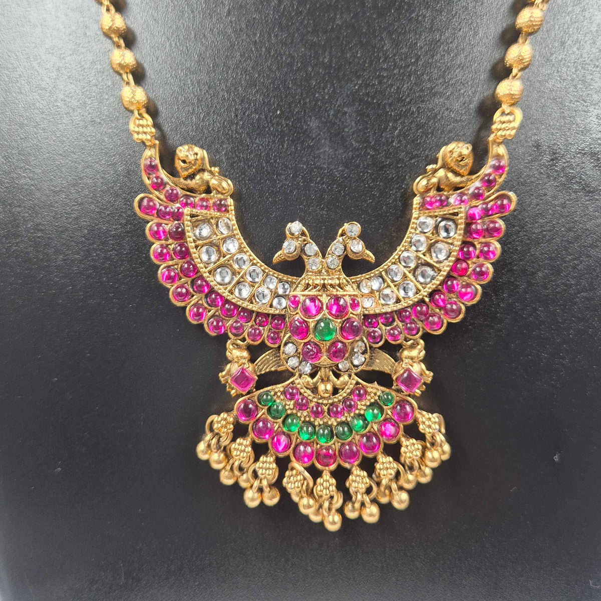 Double-Headed Garuda Necklace Set | Traditional Gold Finish Jewellery