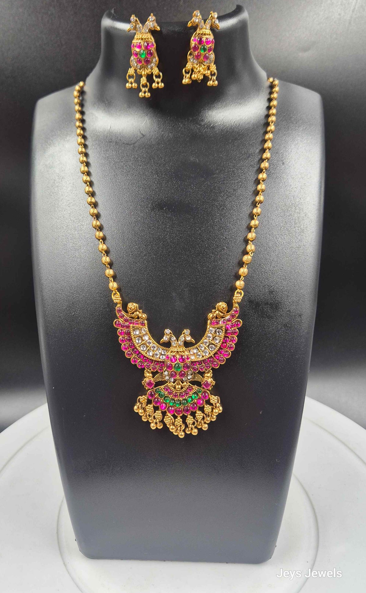 Double-Headed Garuda Necklace Set | Traditional Gold Finish Jewellery