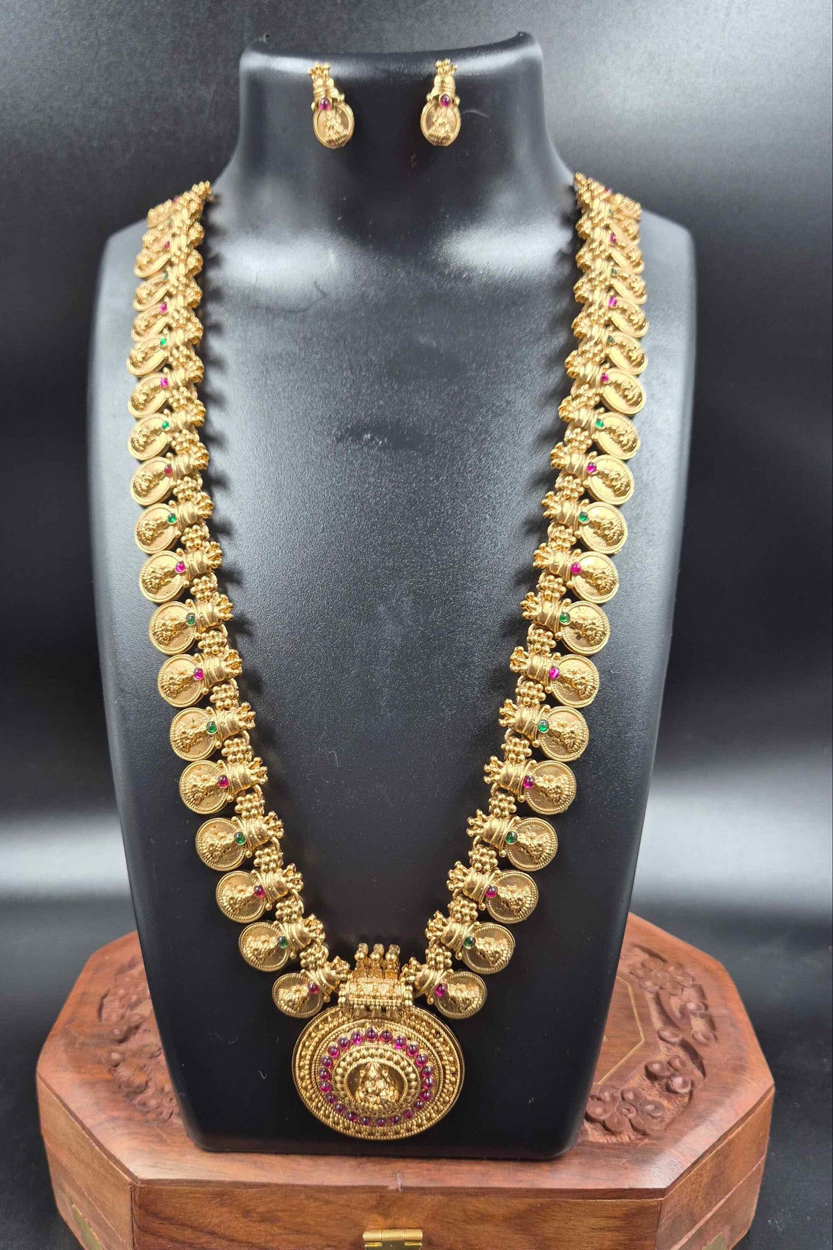 Kerala Kasu Mala haram set with  Lakshmi Pendant | Temple Jewellery