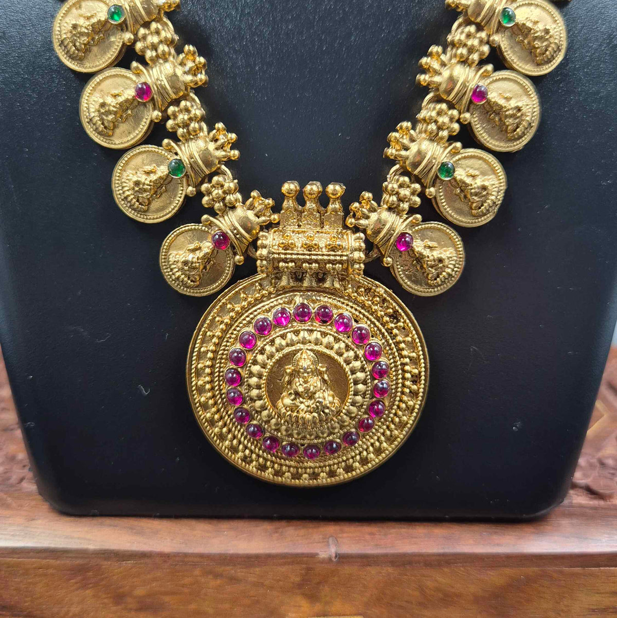 Kerala Kasu Mala haram set with  Lakshmi Pendant | Temple Jewellery