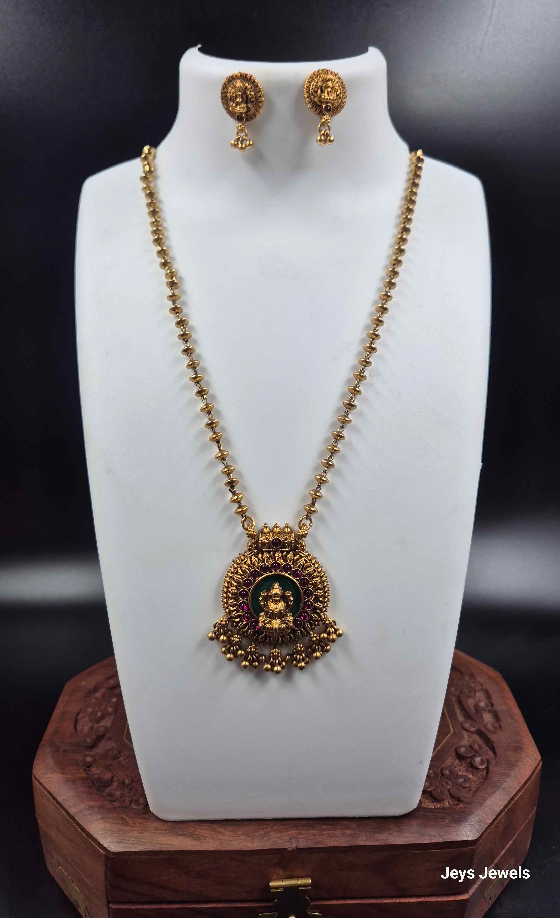 Lakshmi Pendant Necklace Set | Traditional Gold Finish Jewellery