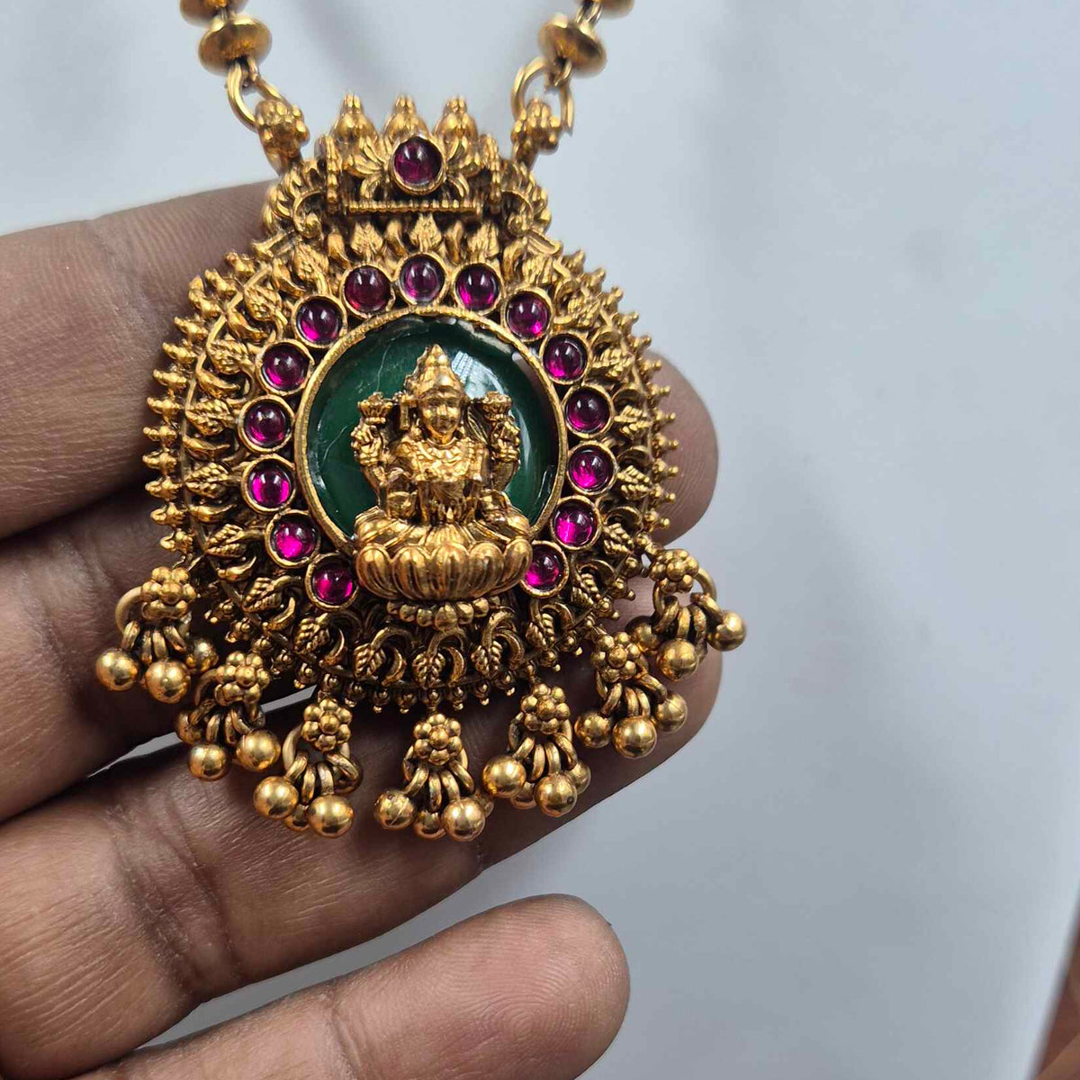 Lakshmi Pendant Necklace Set | Traditional Gold Finish Jewellery