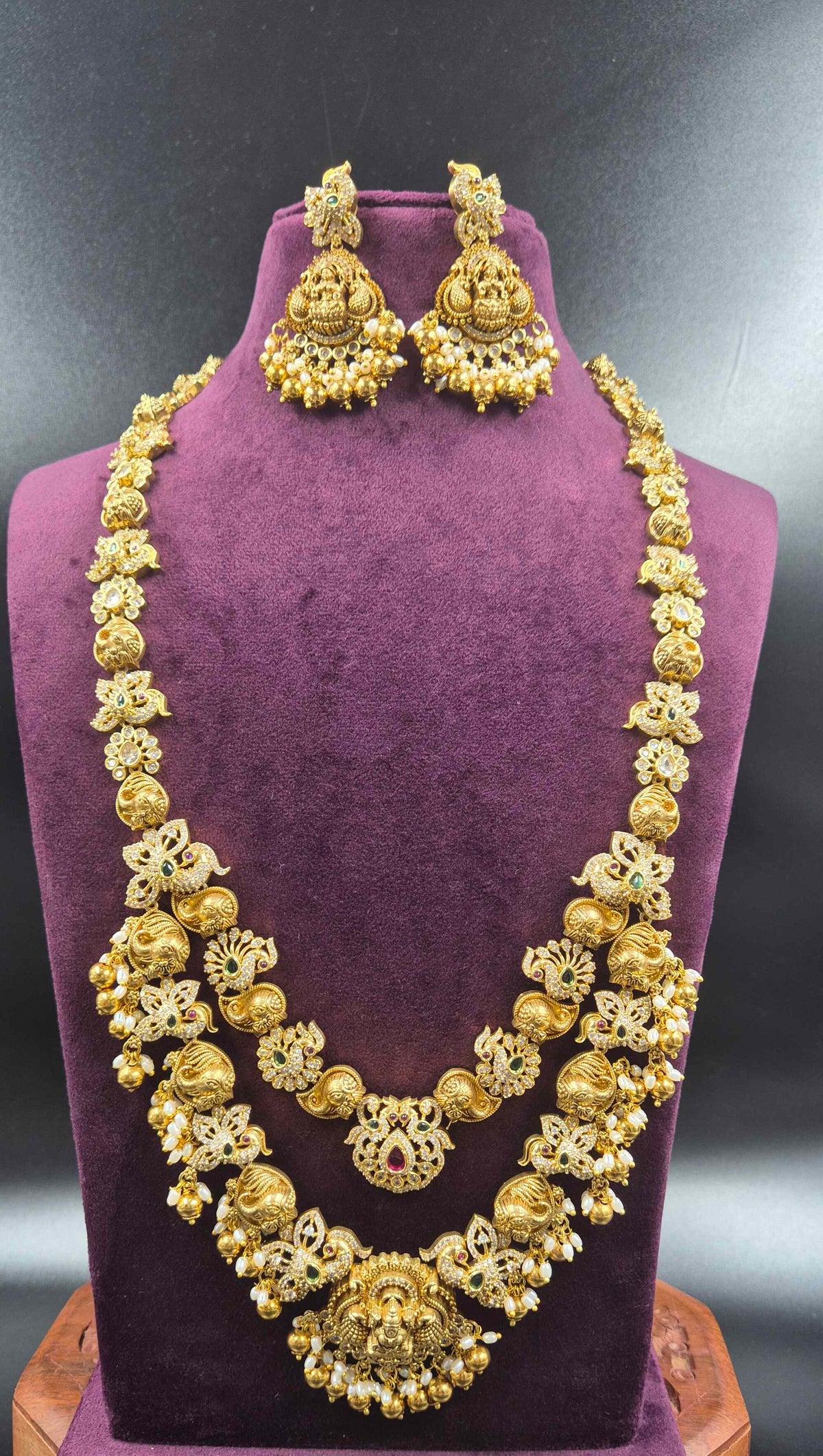 Two Layer Lakshmi Peacock & Elephant Bridal Haram | Jeys Jewels