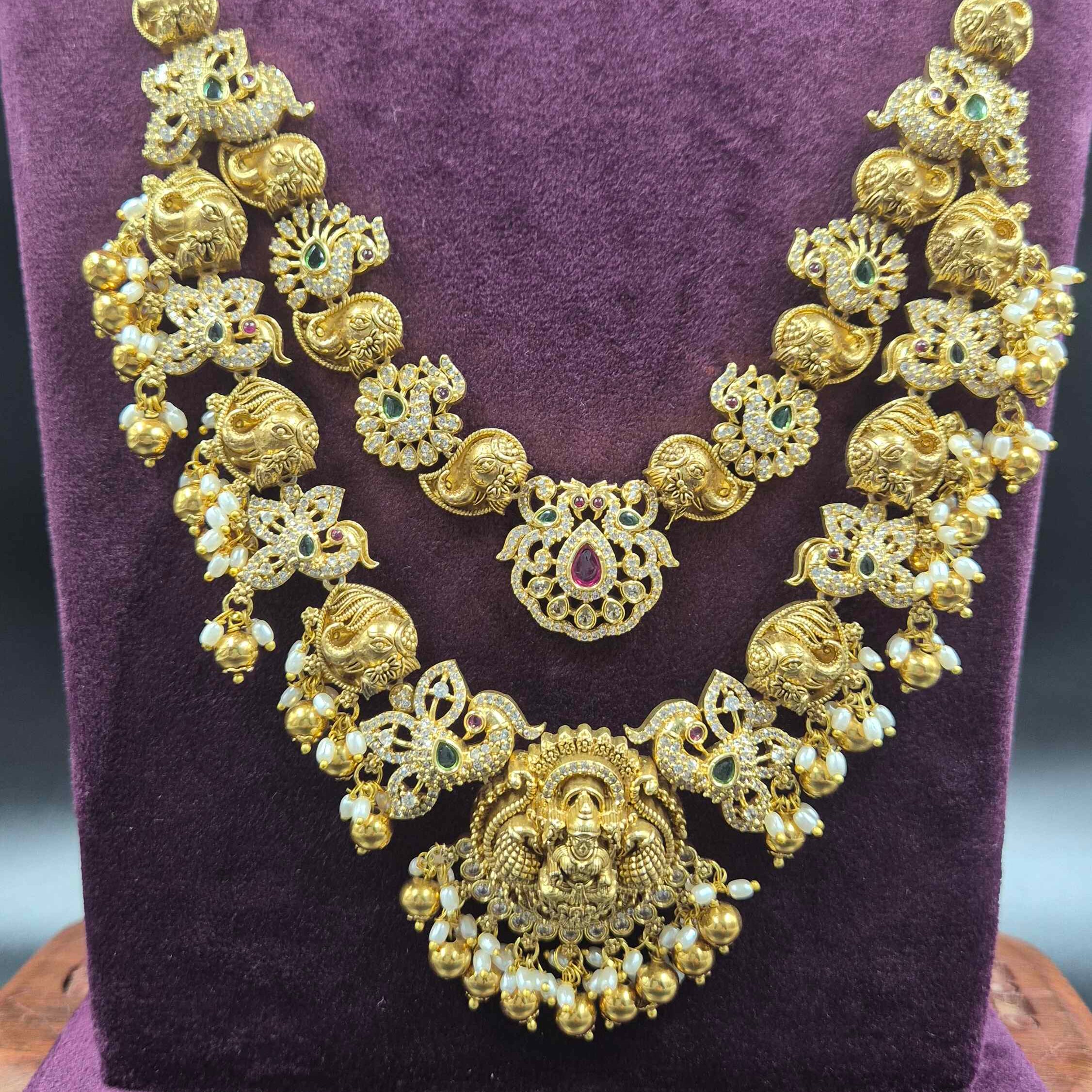 Two Layer Lakshmi Peacock & Elephant Bridal Haram | Jeys Jewels