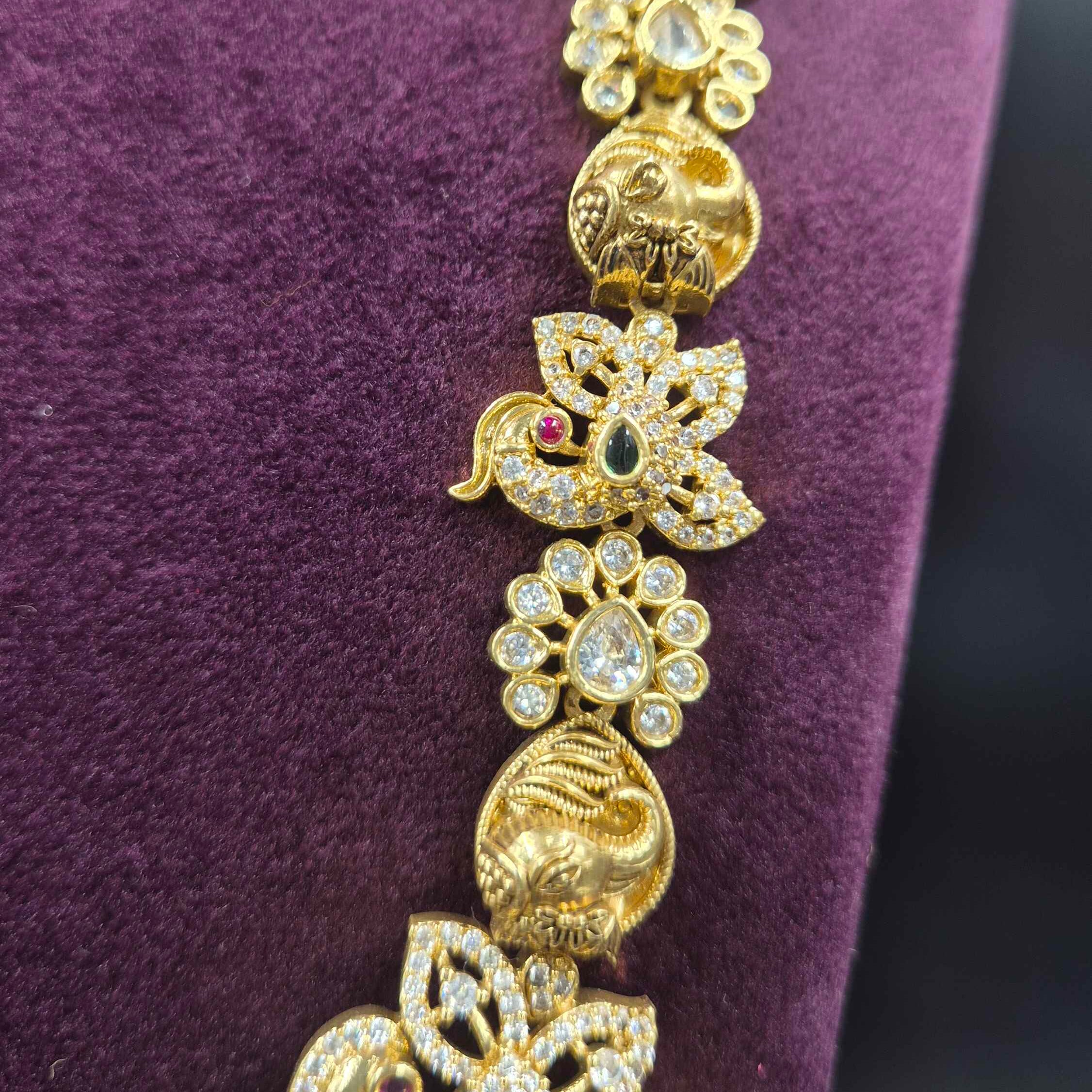 Two Layer Lakshmi Peacock & Elephant Bridal Haram | Jeys Jewels