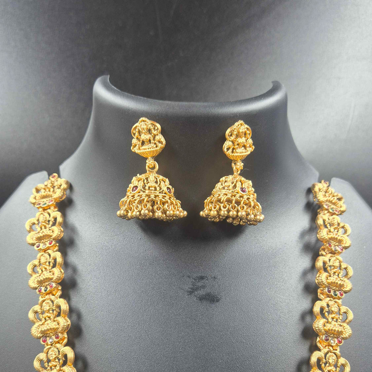 Lakshmi Long Haram | Traditional Nakashi Temple Jewellery Set