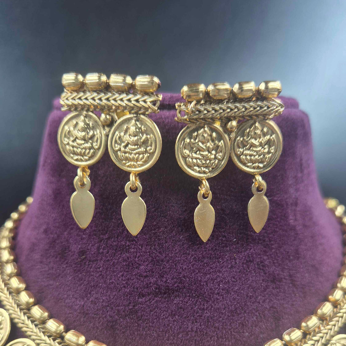 Kerala Style Elakkathali  and coin Necklace Set | Traditional Gold Finish Jewellery