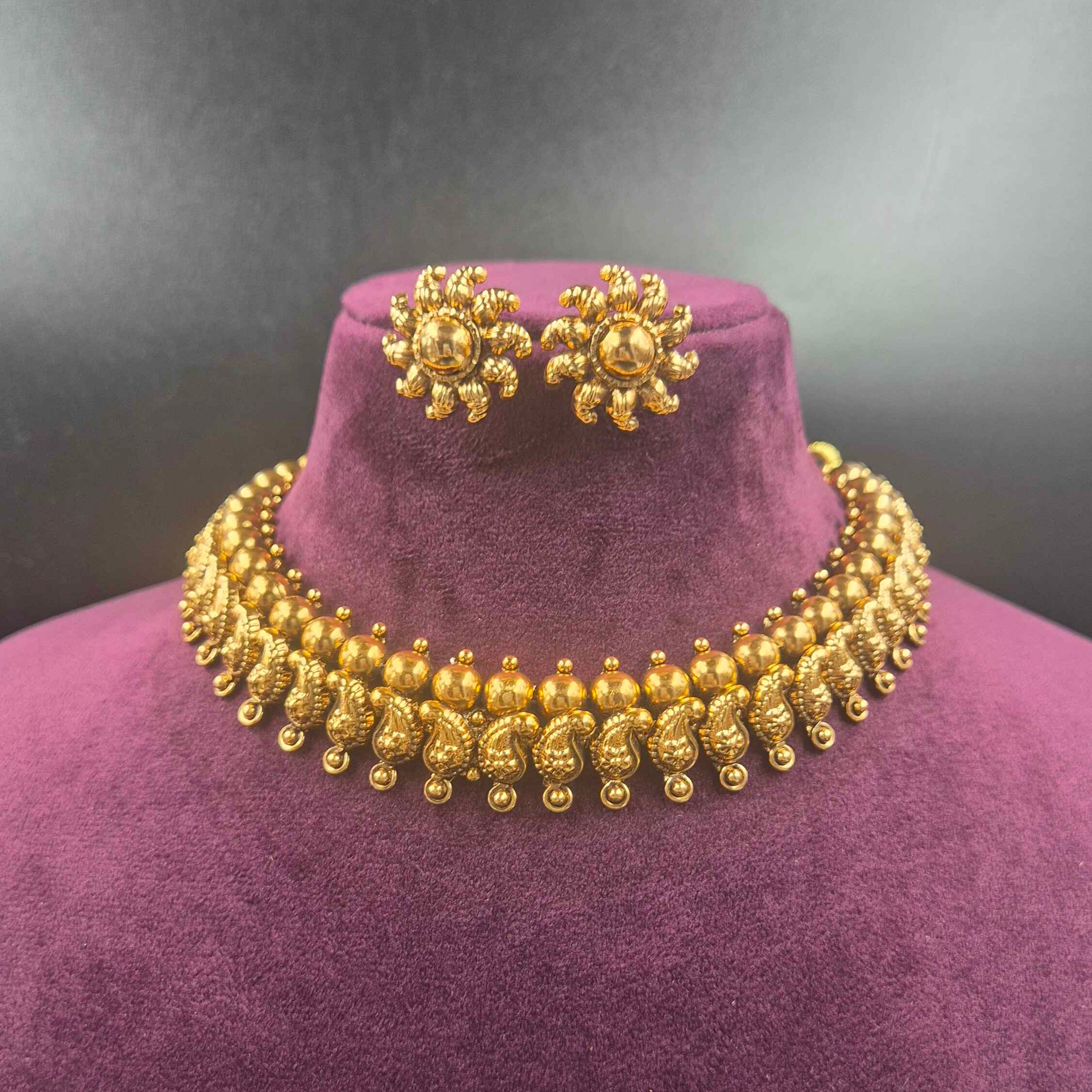 Traditional Mango Choker Necklace | Elegant South Indian Jewellery