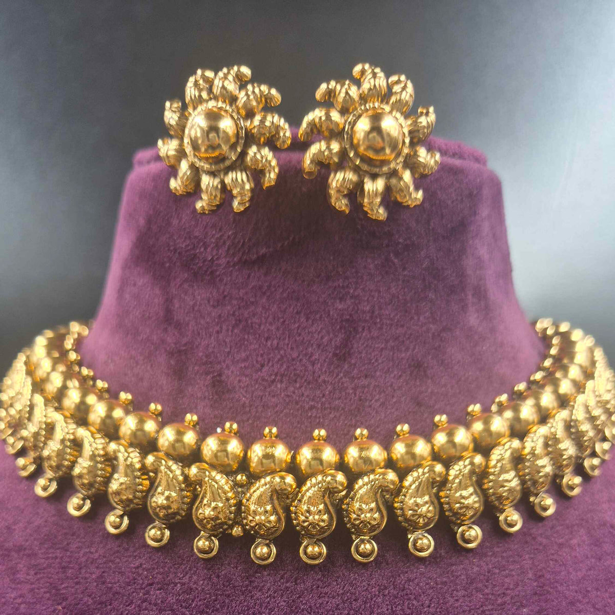 Traditional Mango Choker Necklace | Elegant South Indian Jewellery